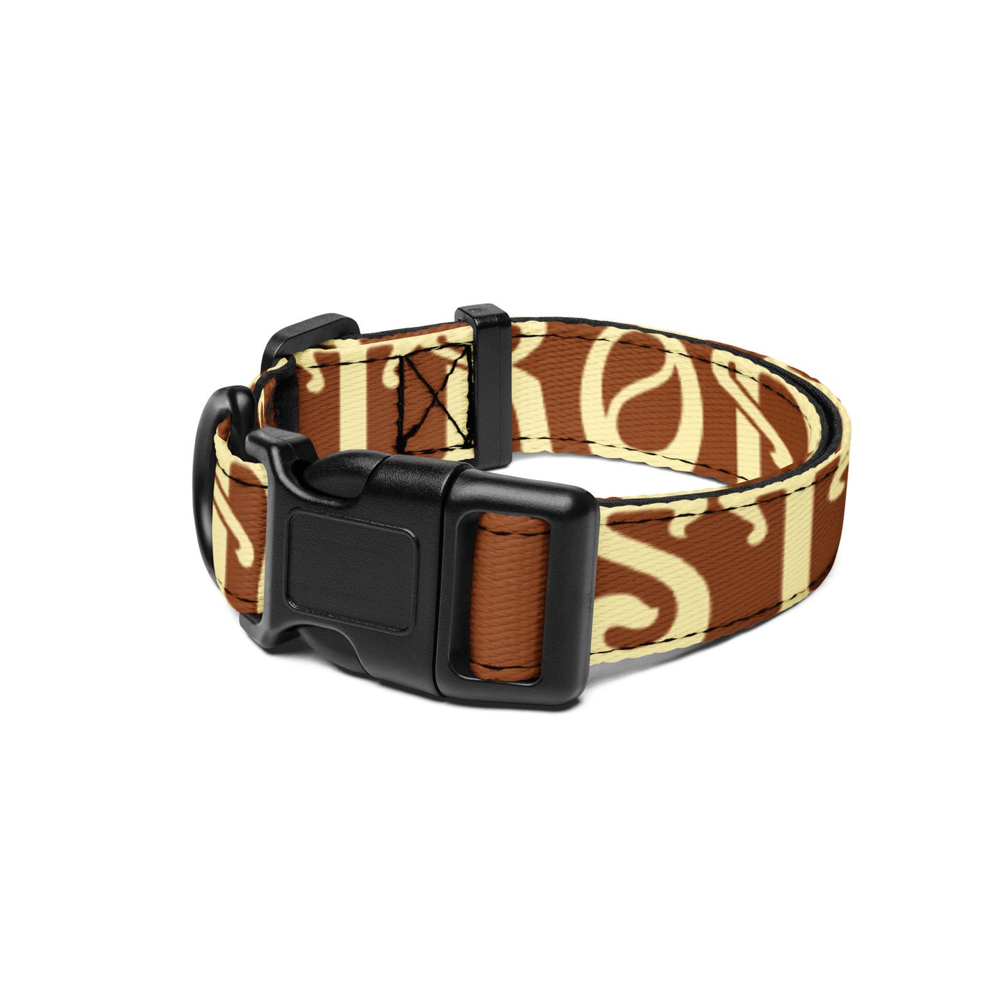 “STRONG” Brown Pet Collar W/Banana Font