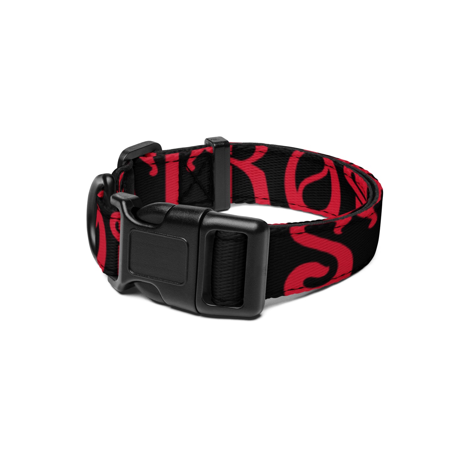 “STRONG” Black Pet Collar W/Red Font
