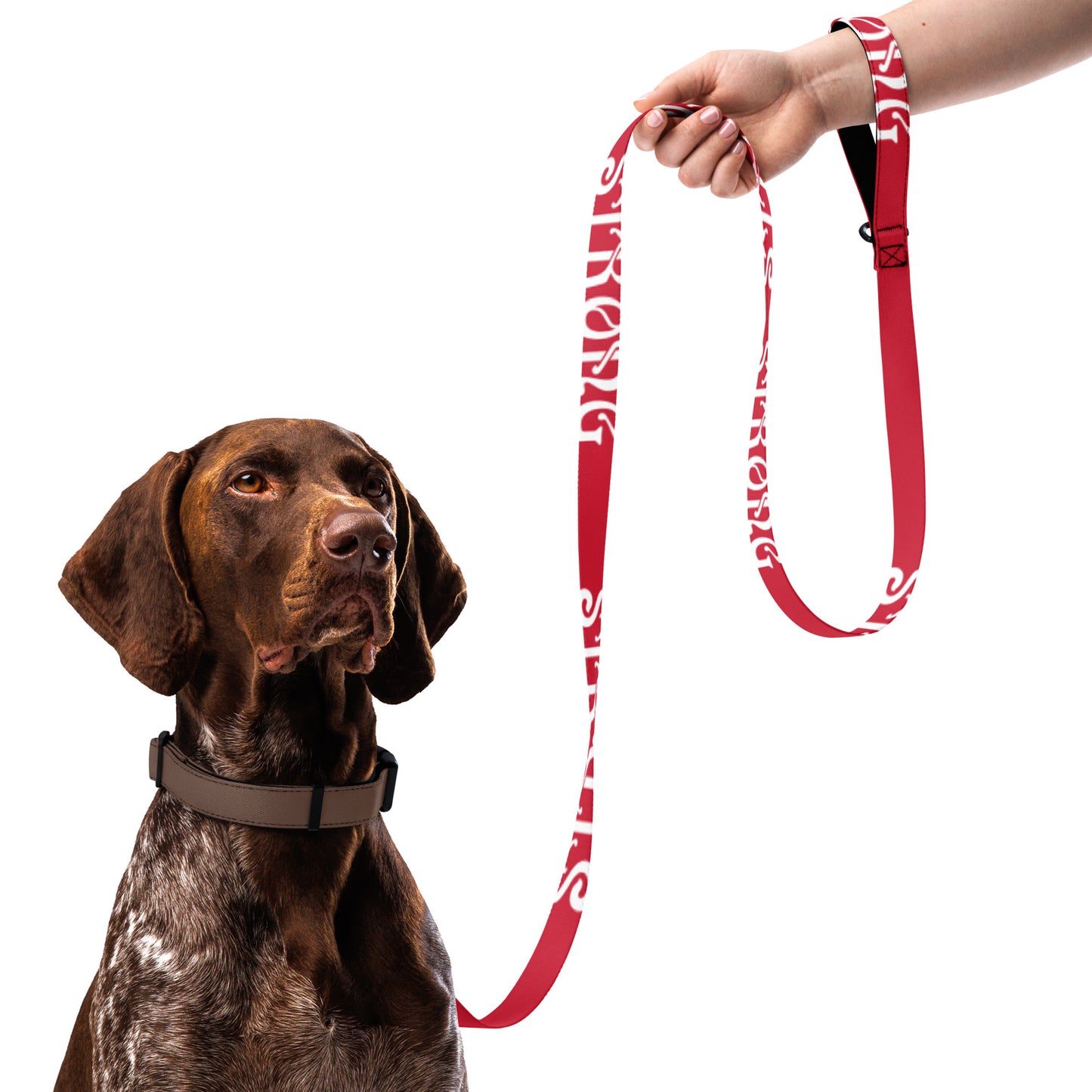 “STRONG” Red Pet Leash W/White Font