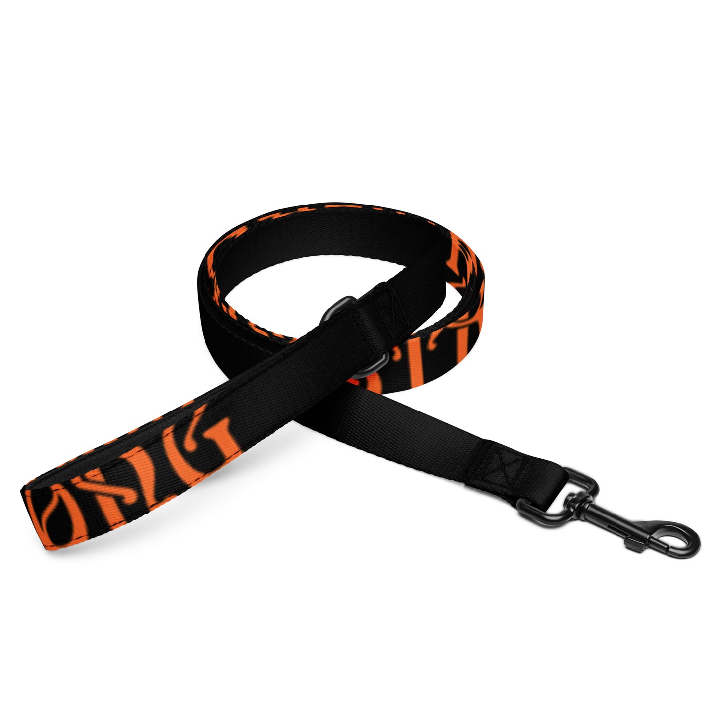 “STRONG”Black Pet Leash W/Orange Font