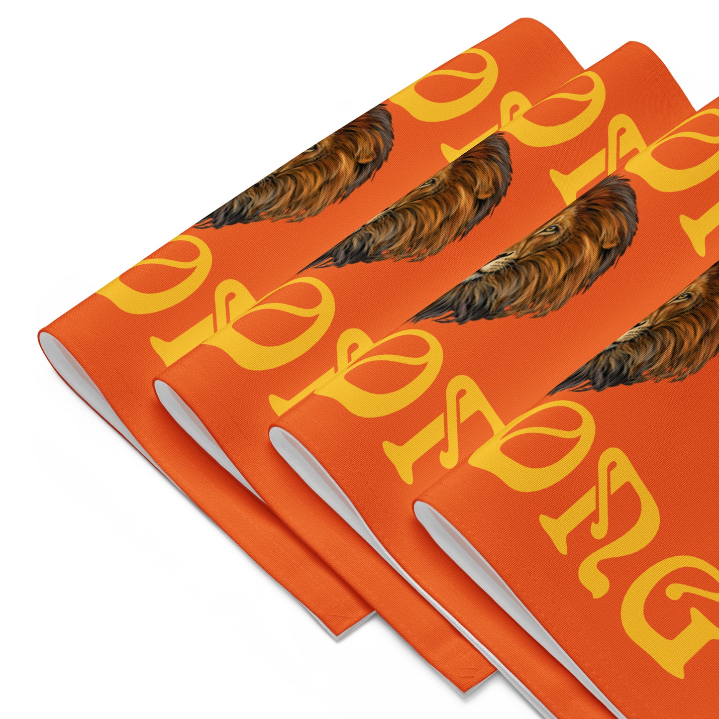 “STRONG”Orange Placemat Set W/Yellow Font