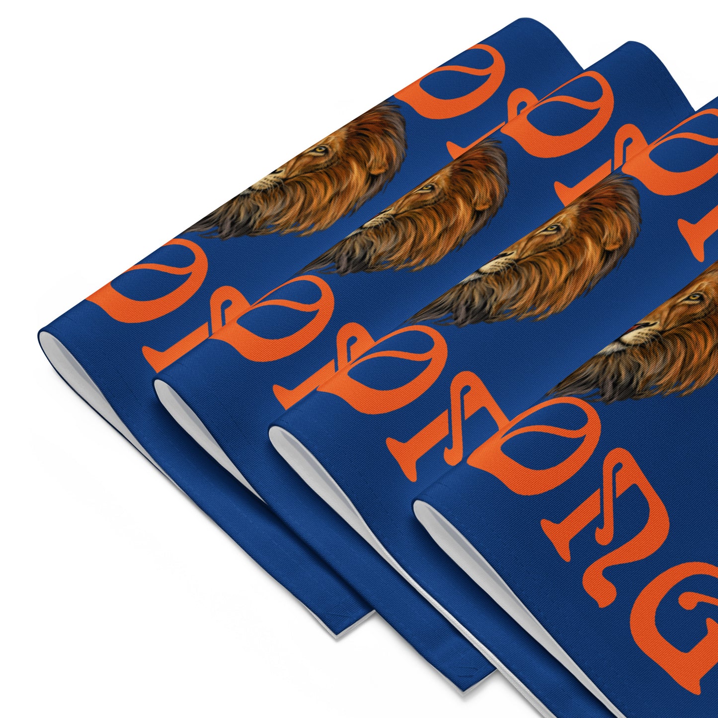 “STRONG”Blue Placemat Set W/Orange Font