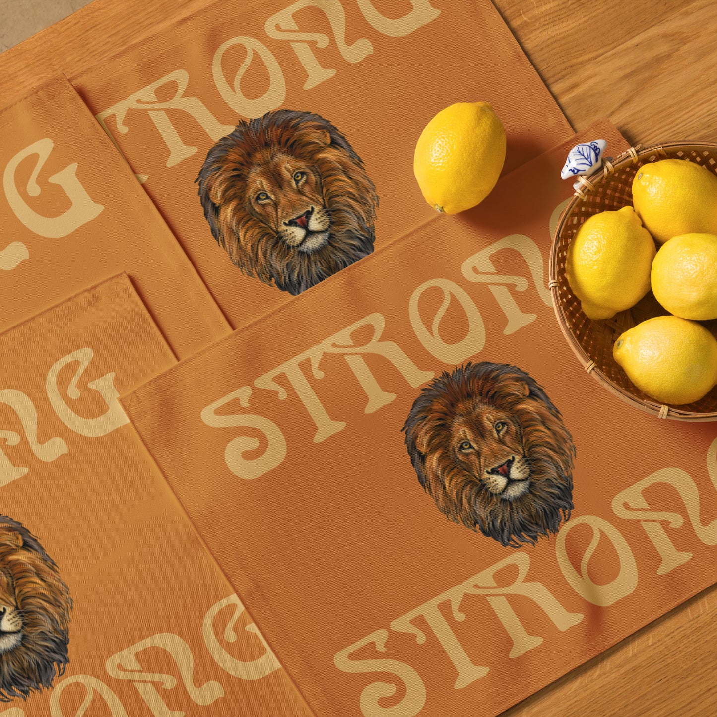 “STRONG”Bronze Placemat Set W/Fawn Font