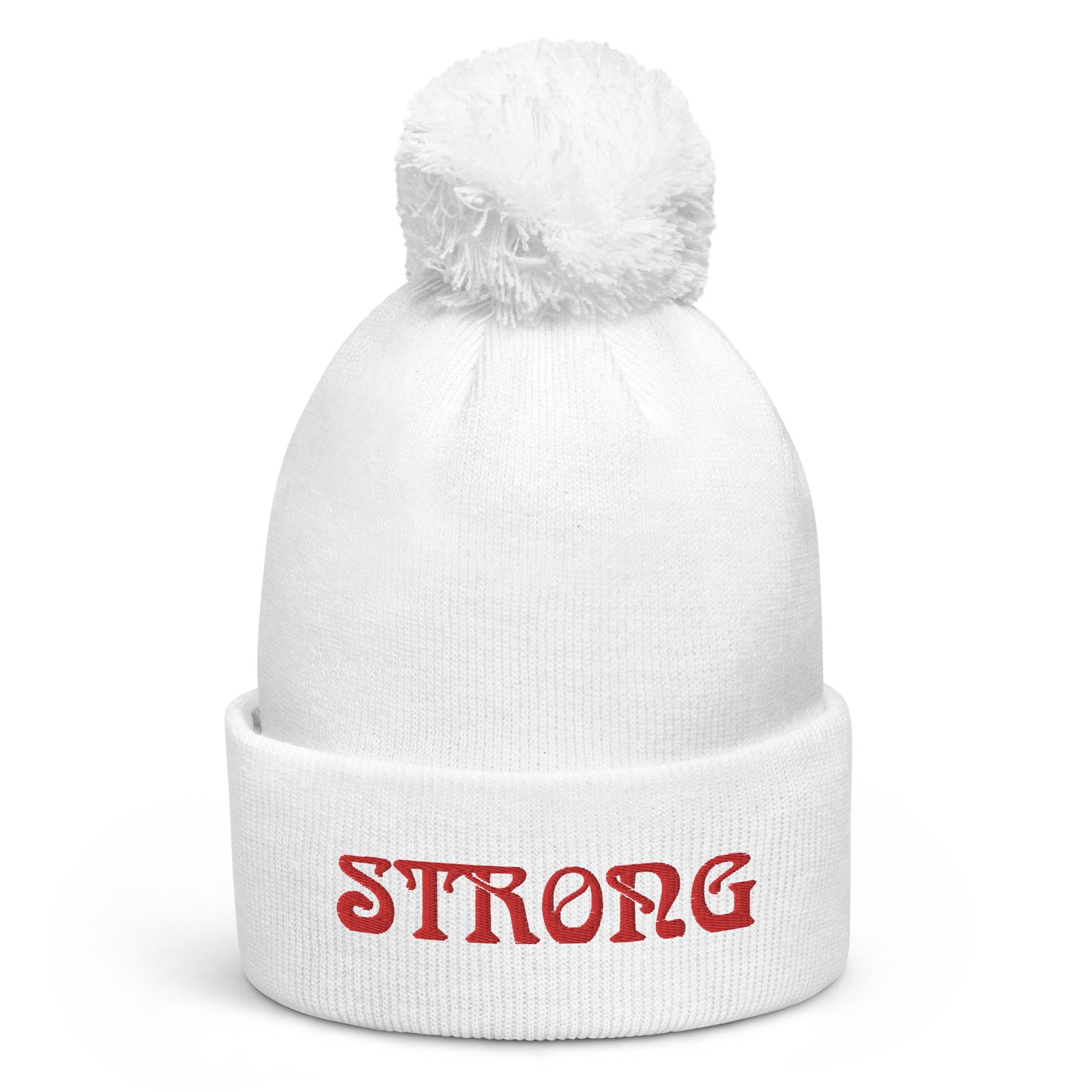 “STRONG”Pom Pom Beanie