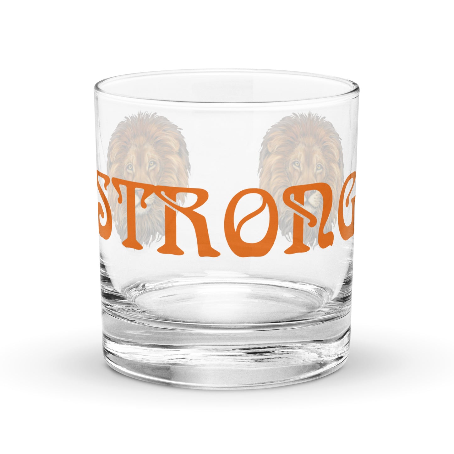 “STRONG”Rocks Glass W/Orange Font