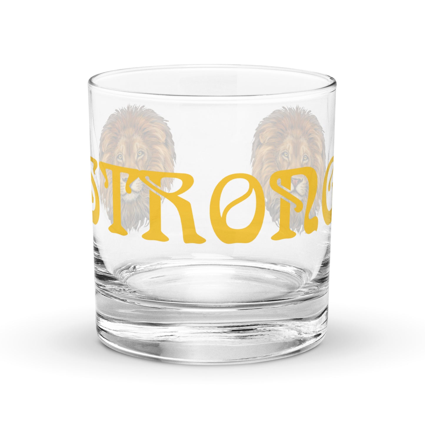 “STRONG”Rocks Glass W/Yellow Font
