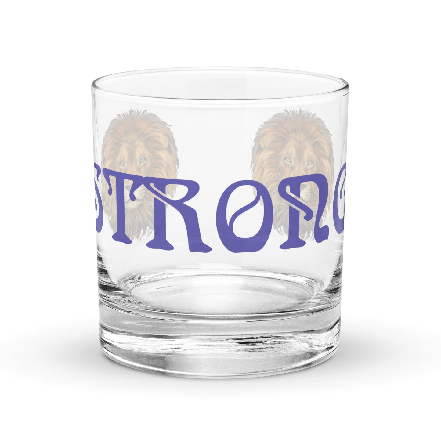 “STRONG”Rocks Glass W/Purple Font