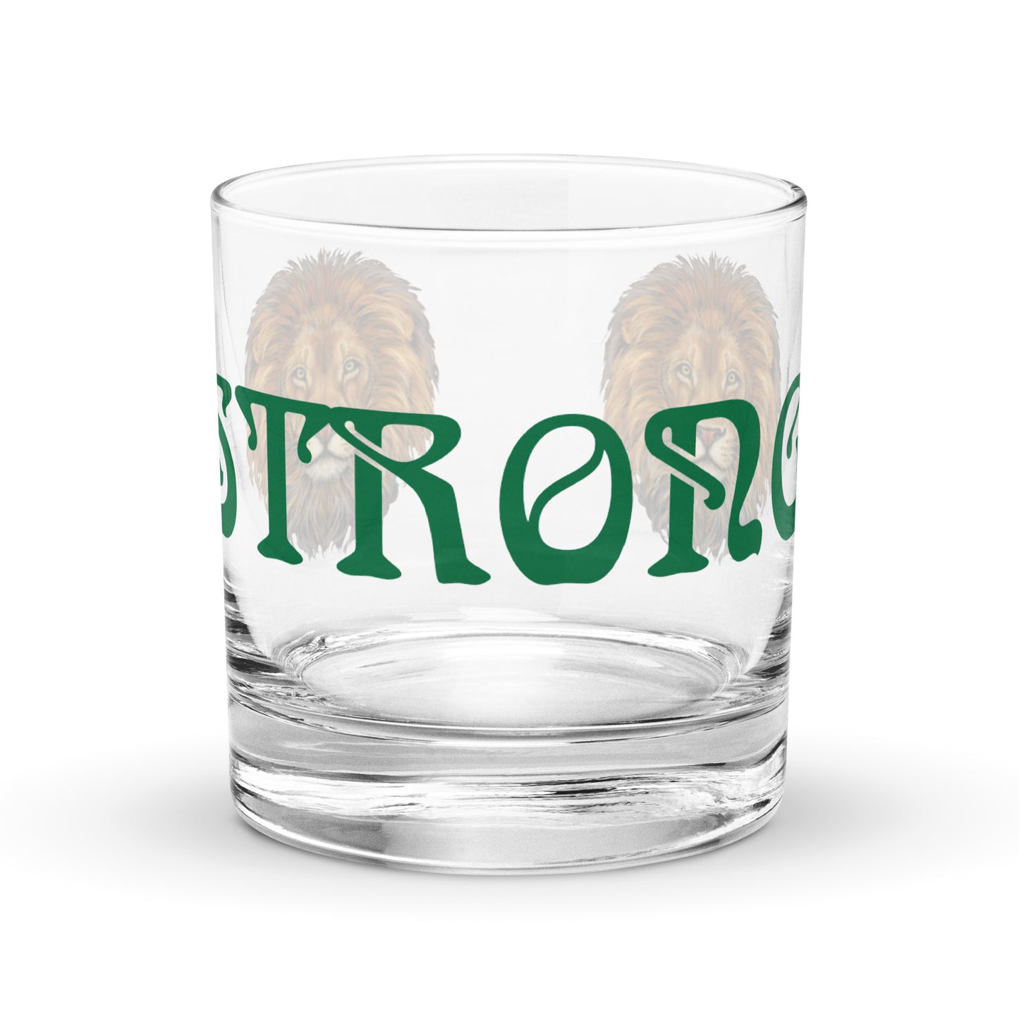 “STRONG”Rocks Glass W/Green Font