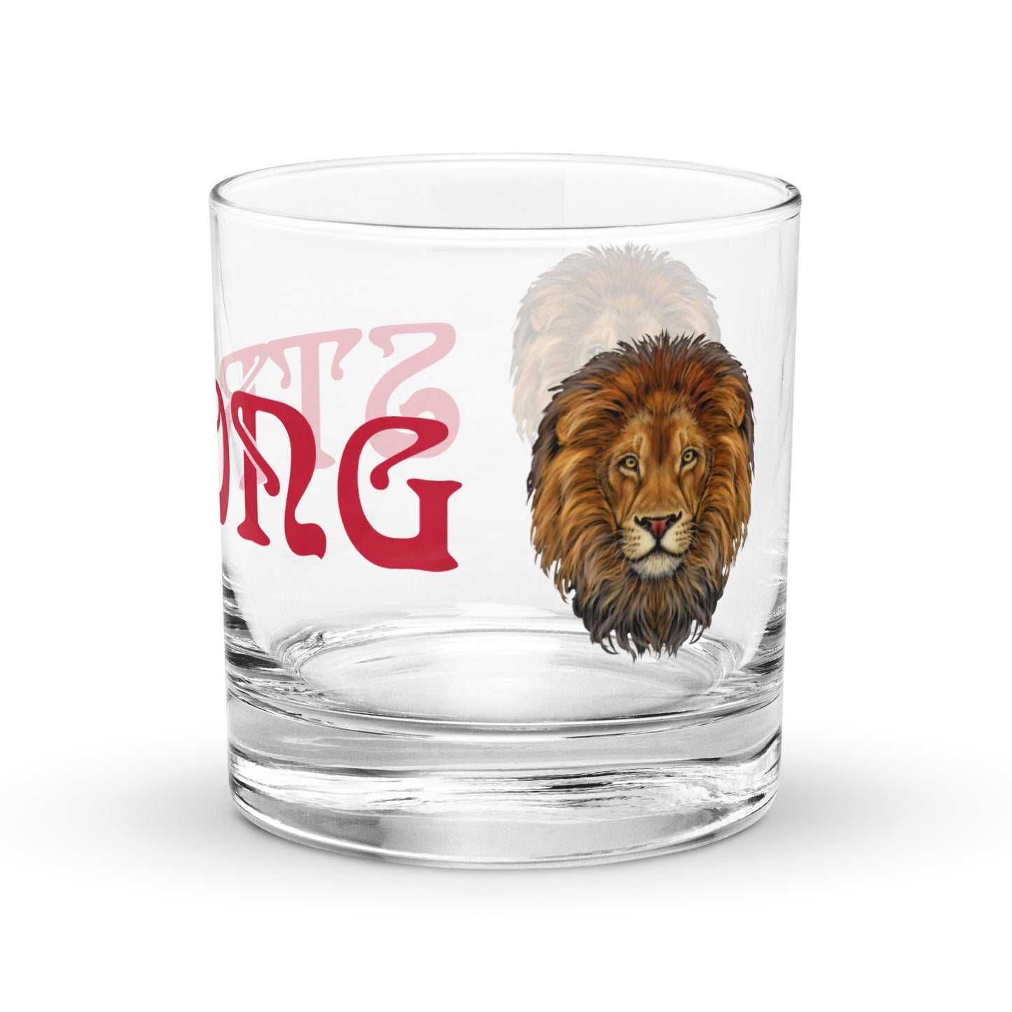 “STRONG”Rocks Glass W/Red Font