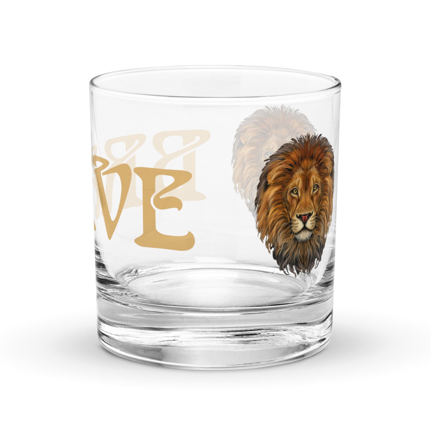 “BRAVE”Rocks Glass W/Fawn Font