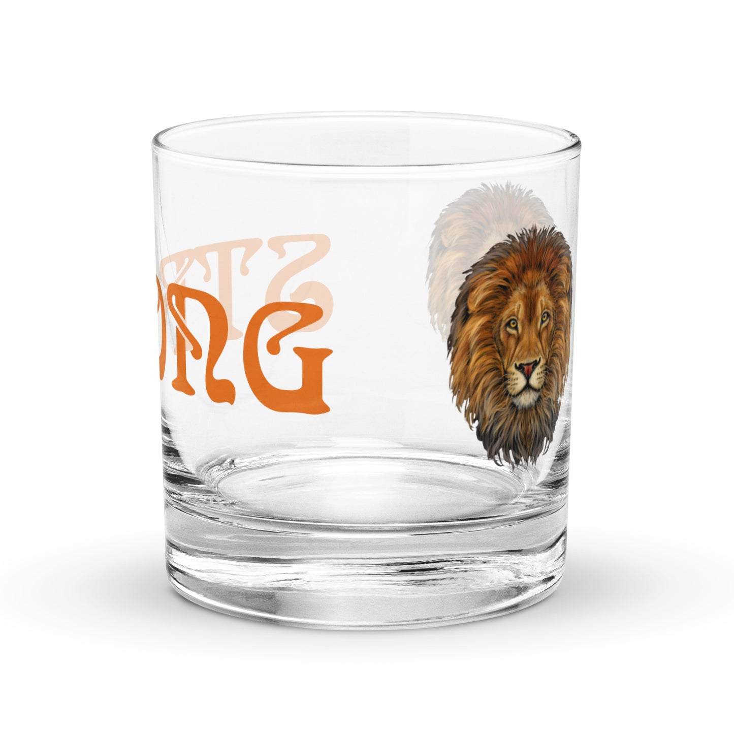 “STRONG”Rocks Glass W/Orange Font