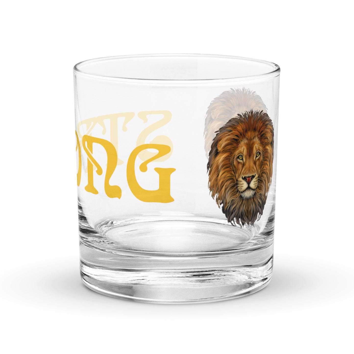 “STRONG”Rocks Glass W/Yellow Font