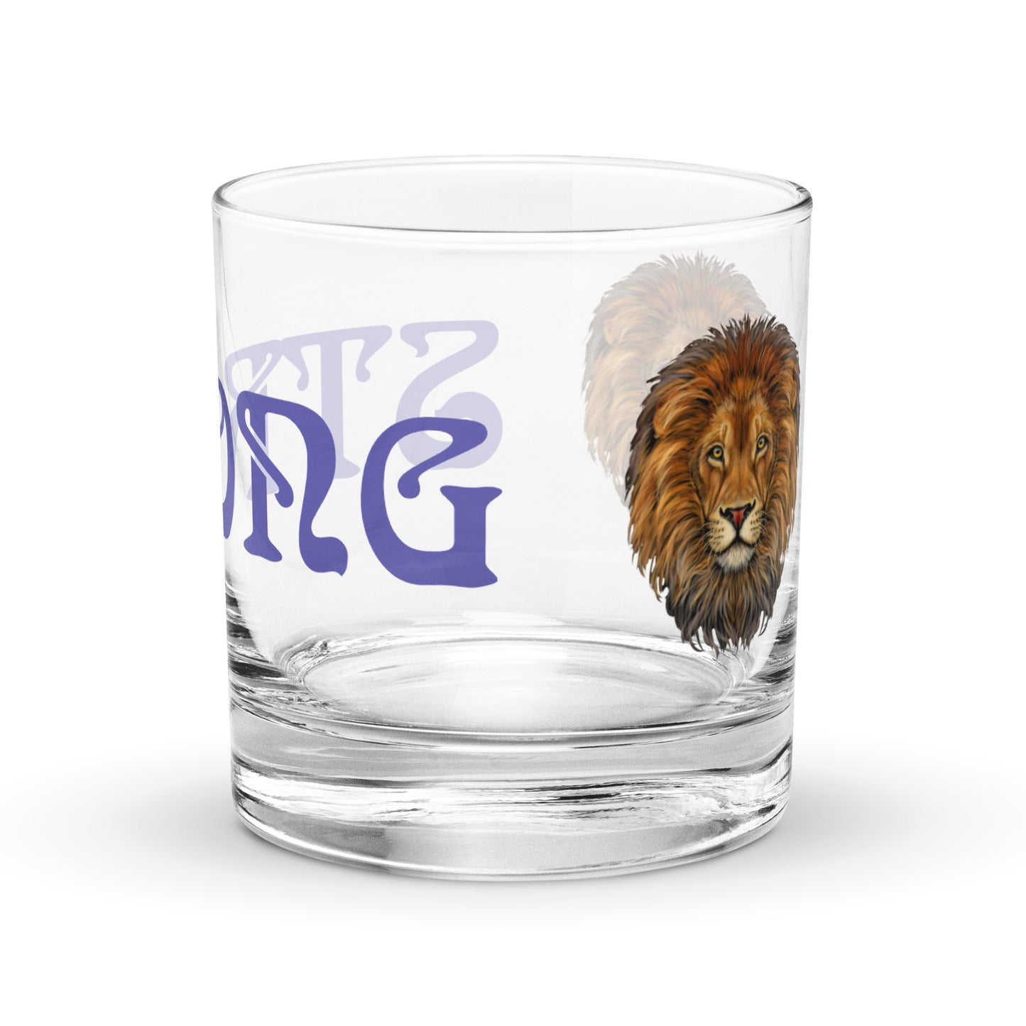 “STRONG”Rocks Glass W/Purple Font