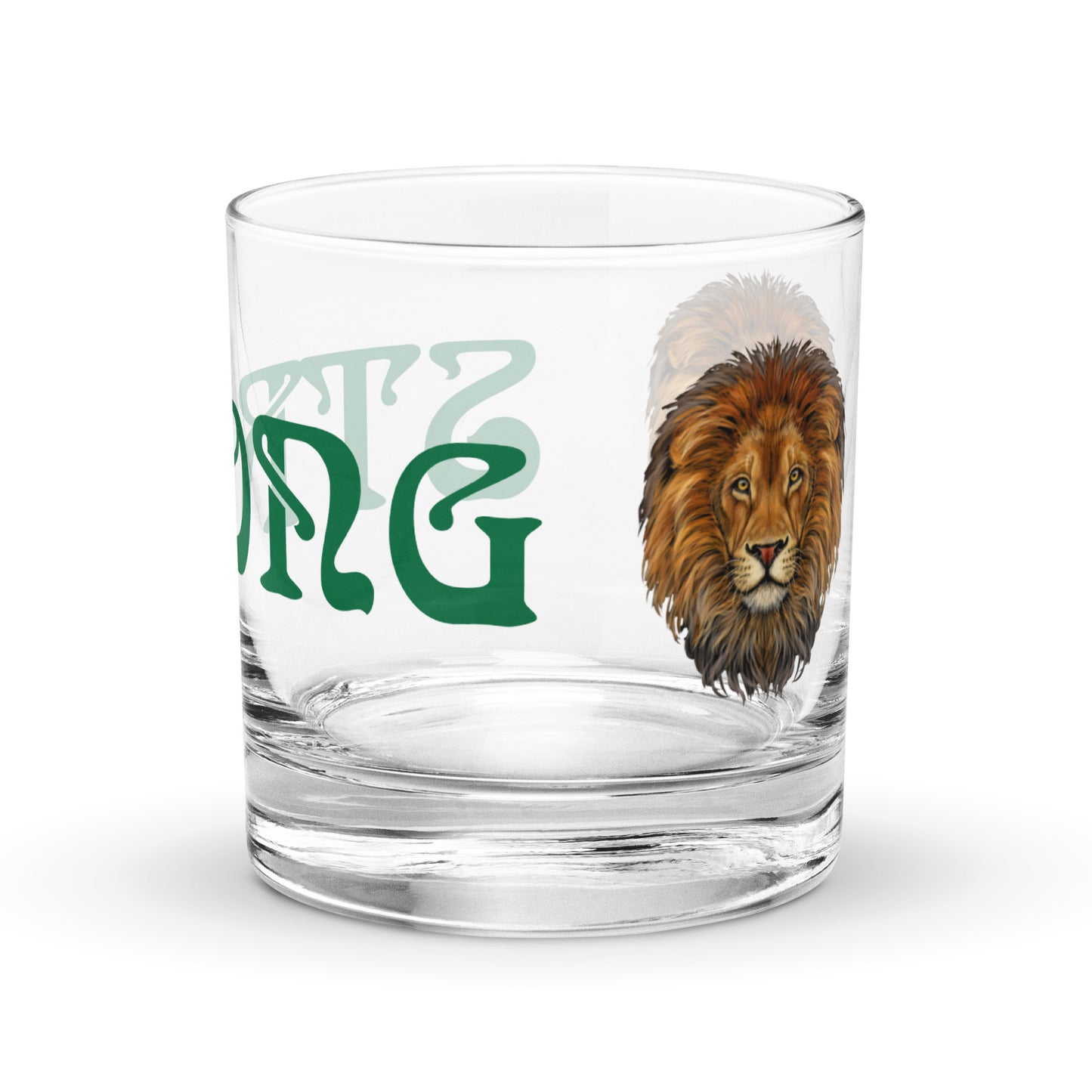 “STRONG”Rocks Glass W/Green Font