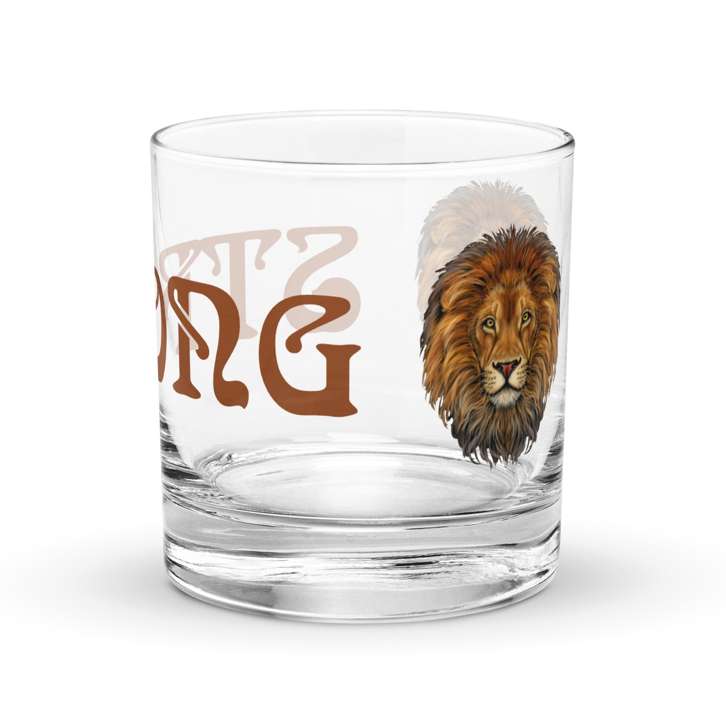 “STRONG”Rocks Glass W/Brown Font