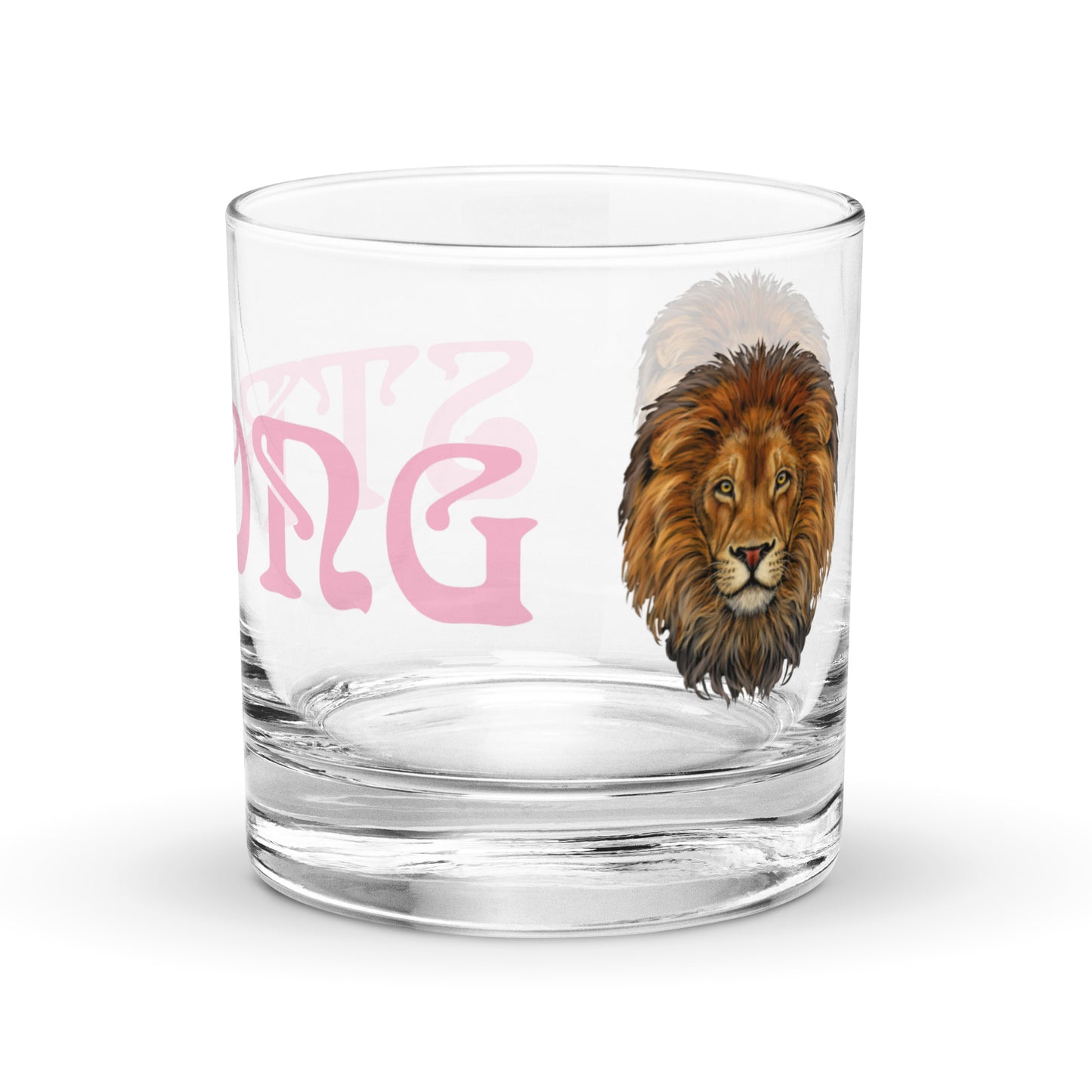 “STRONG”Rocks Glass W/Cotton Candy Font