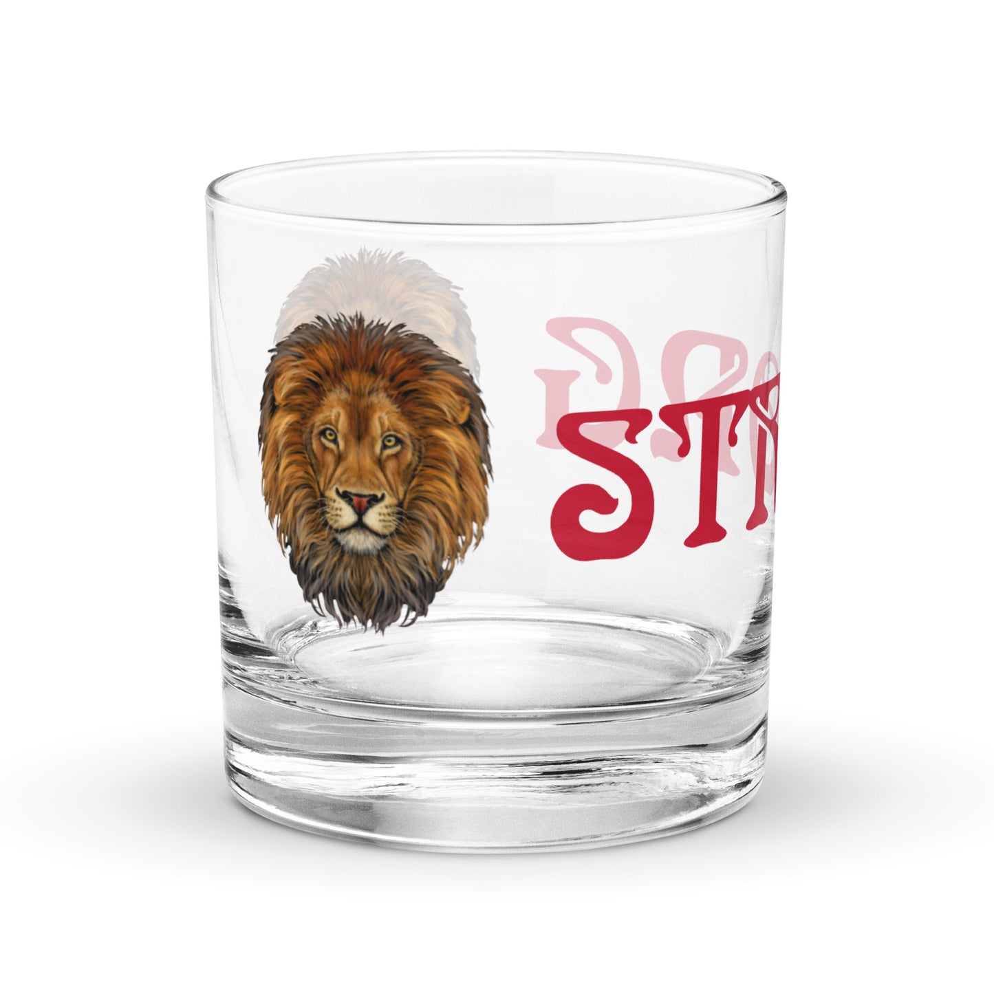 “STRONG”Rocks Glass W/Red Font