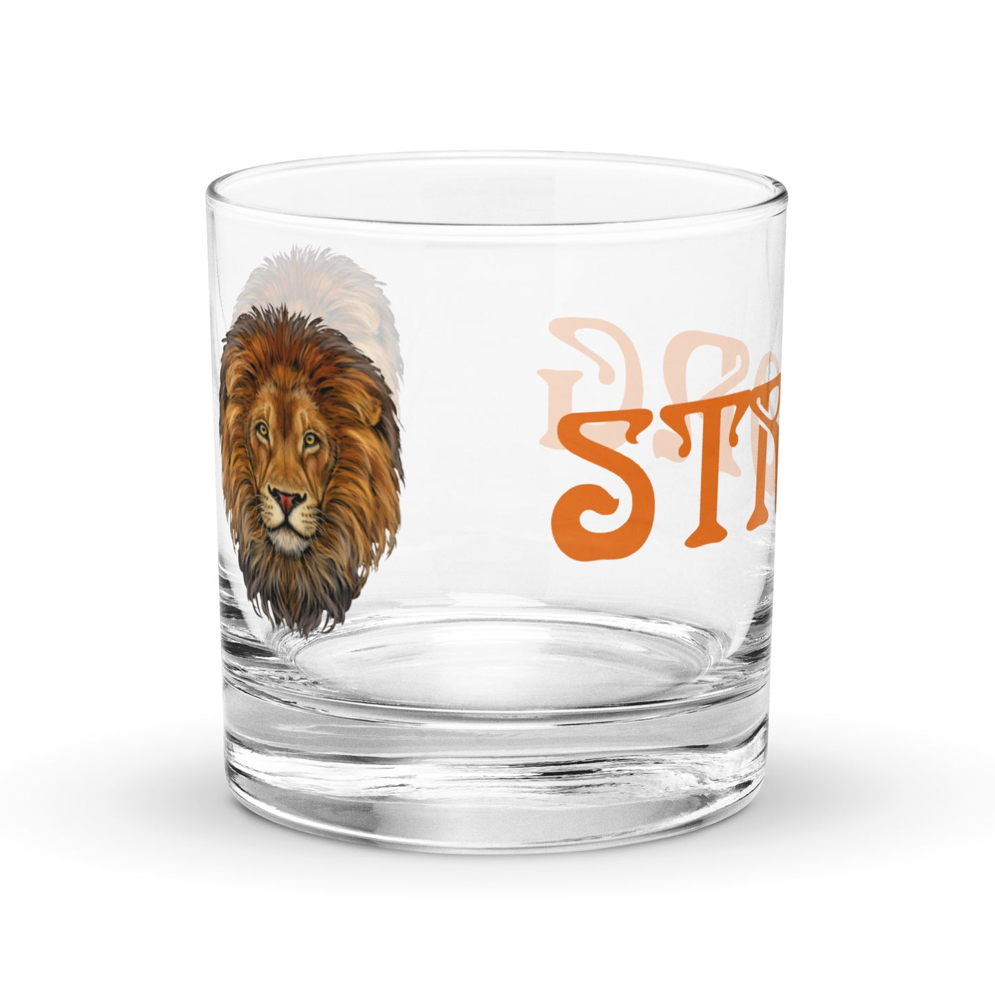 “STRONG”Rocks Glass W/Orange Font