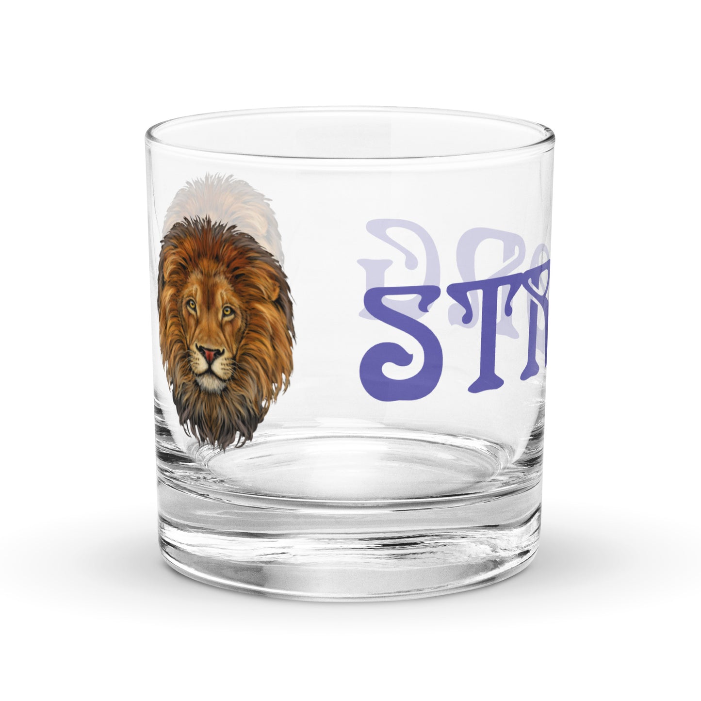 “STRONG”Rocks Glass W/Purple Font