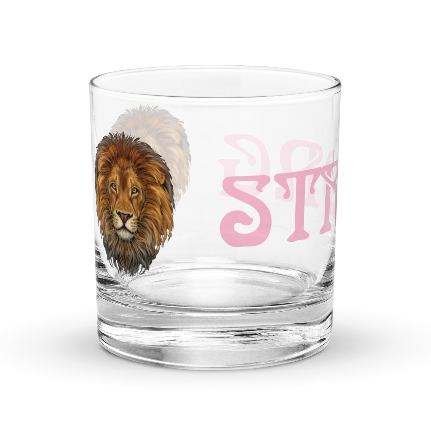 “STRONG”Rocks Glass W/Cotton Candy Font