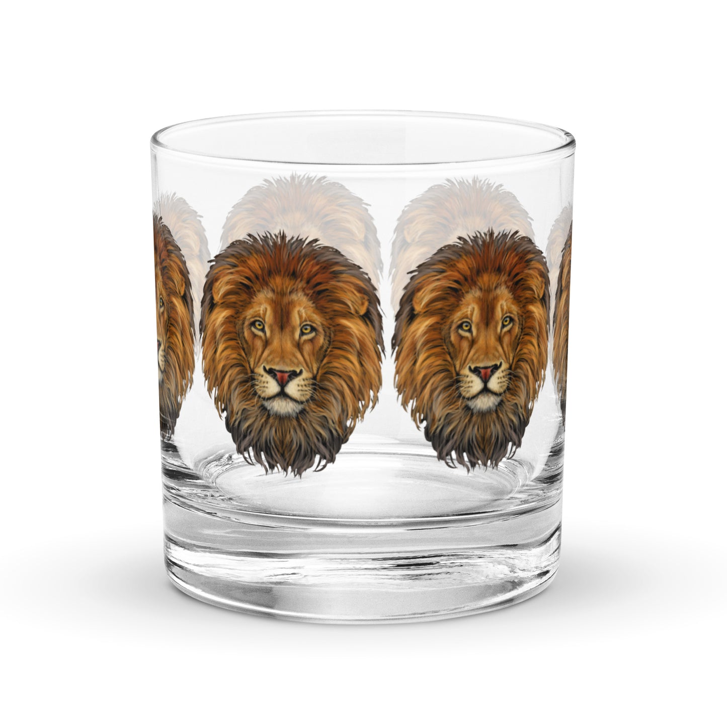 “STRONG LION”Rocks Glass