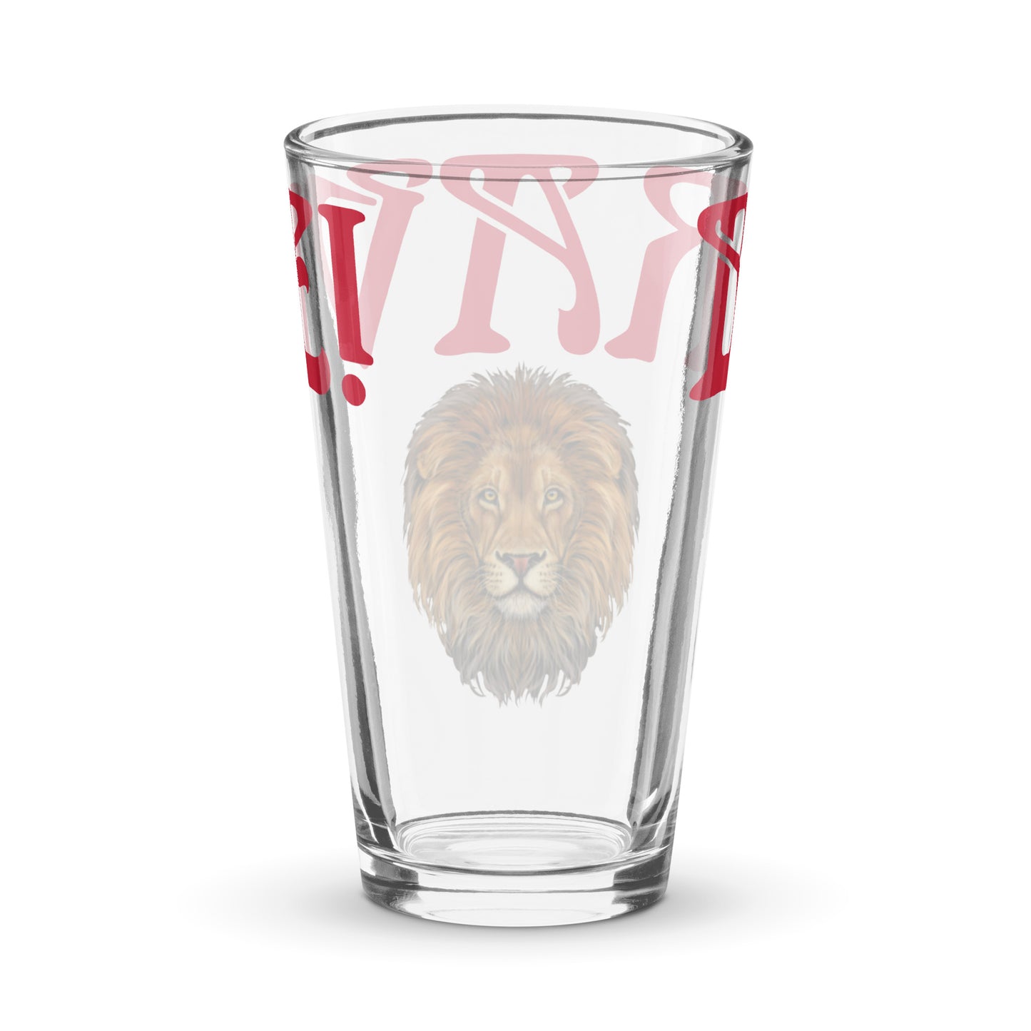 “BRAVE!Shaker Pint Glass W/Red Font