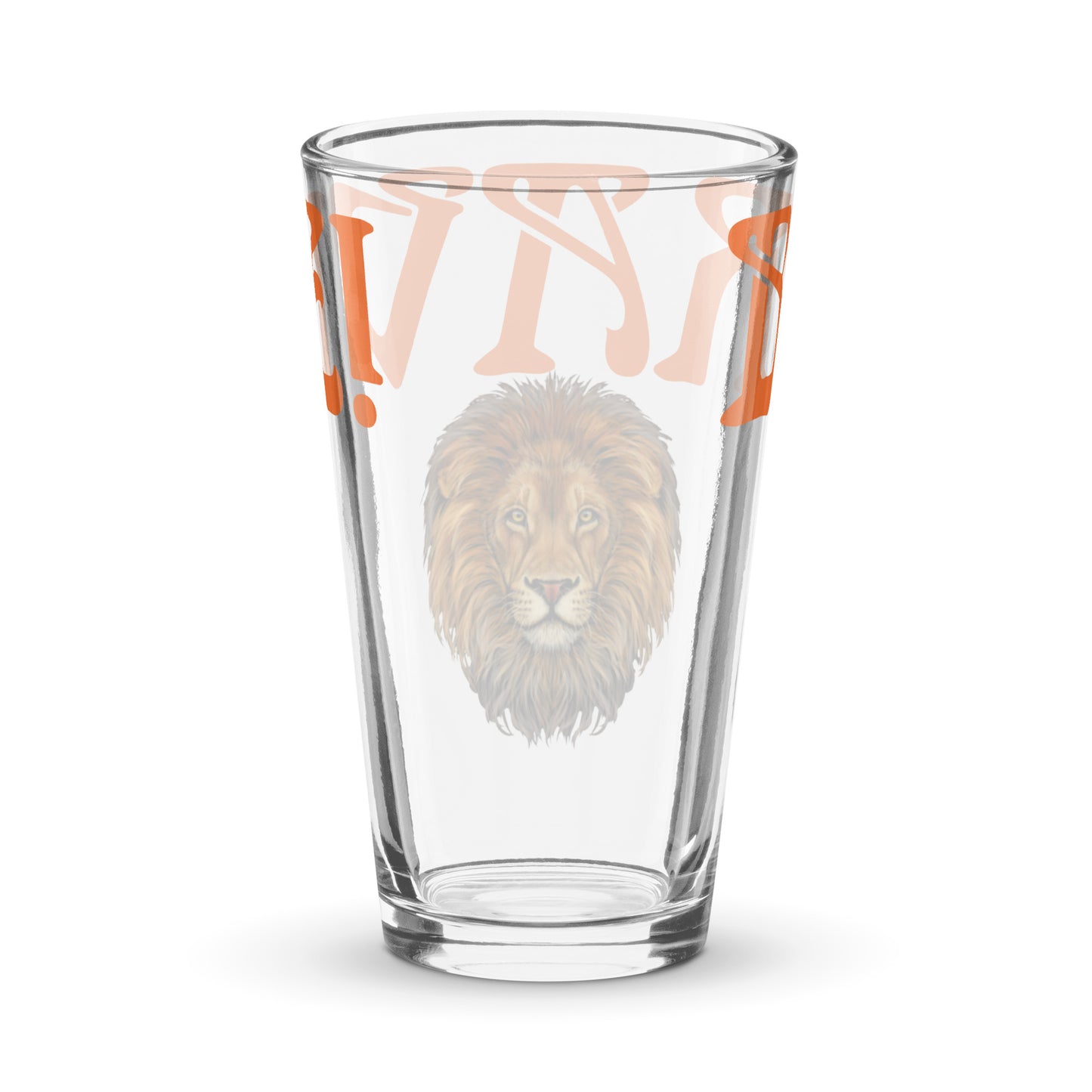 “BRAVE!”Shaker Pint Glass W/Orange Font