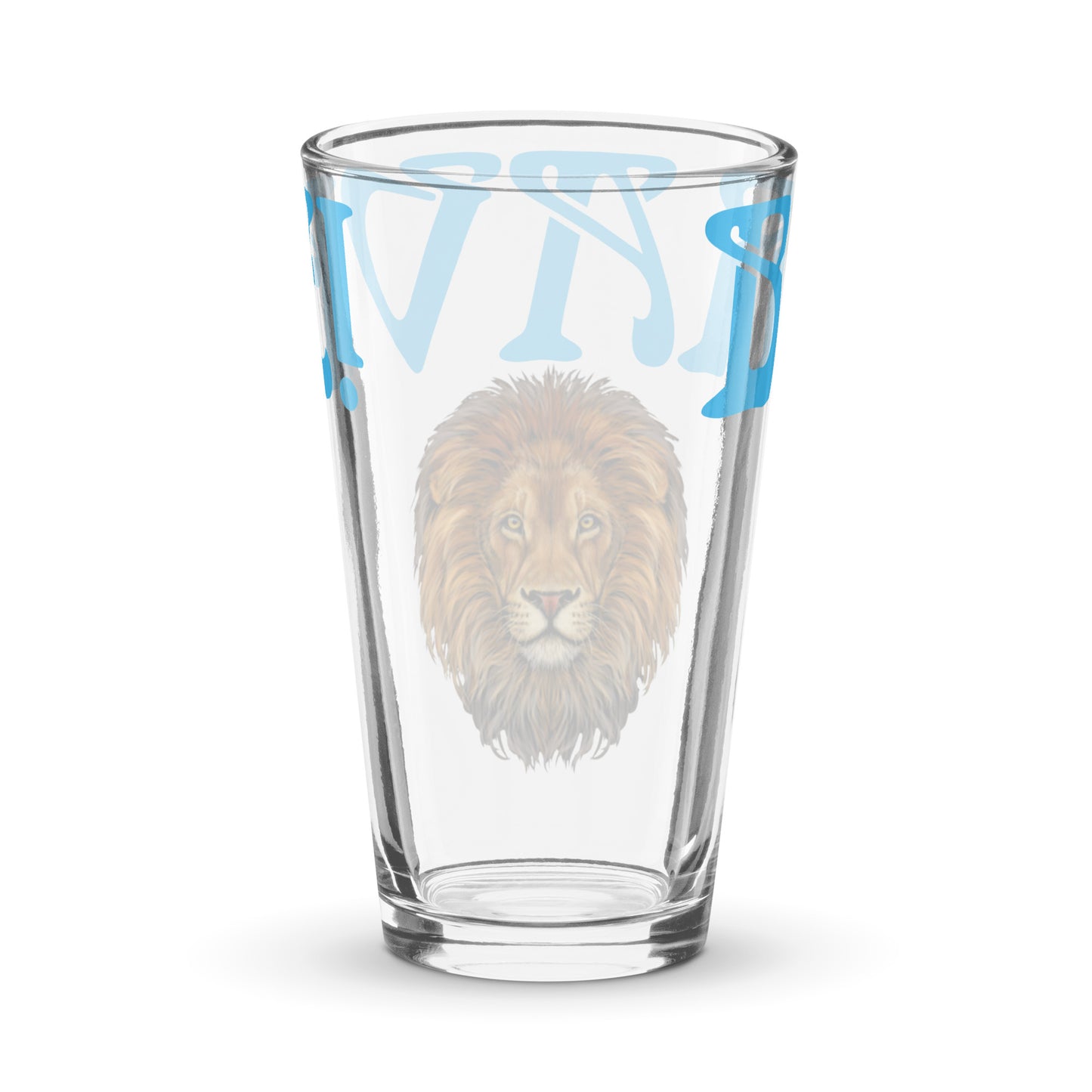 “BRAVE!”Shaker Pint Glass W/SkyBlue Font