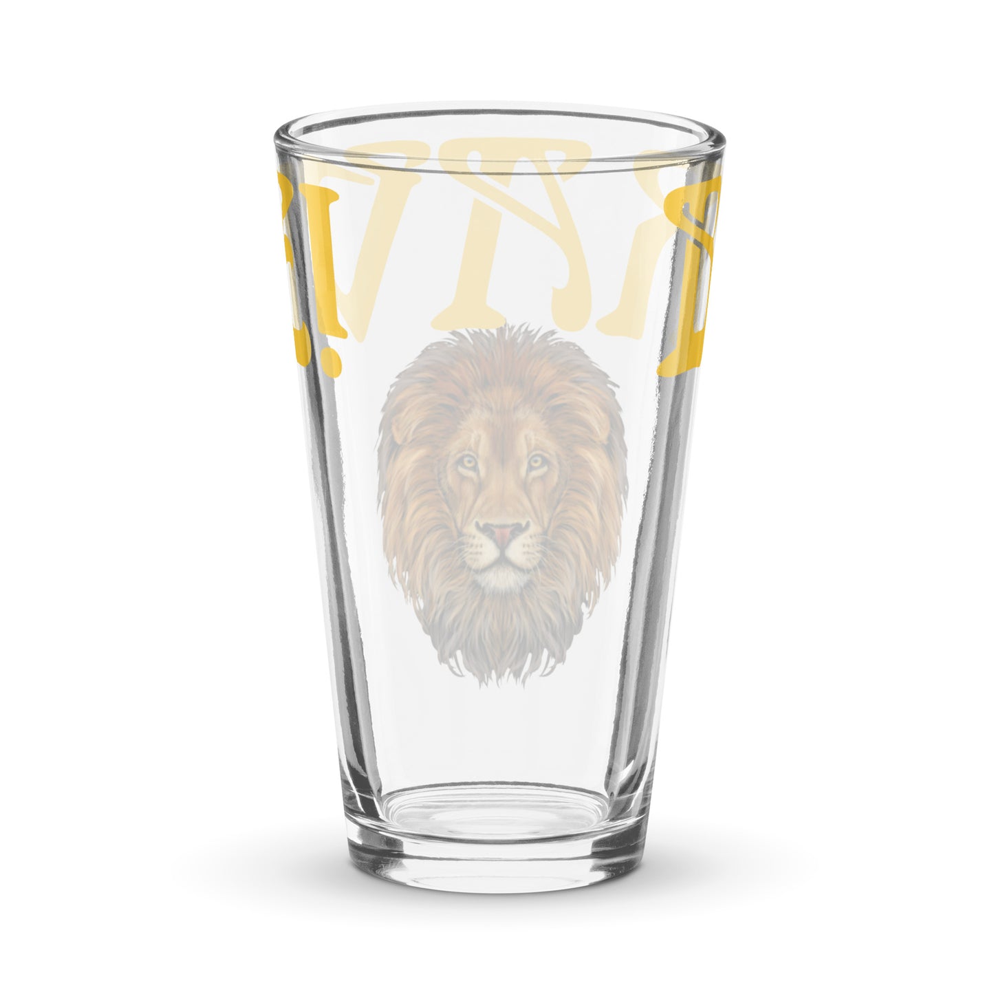 “BRAVE!”Shaker Pint Glass W/Yellow Font