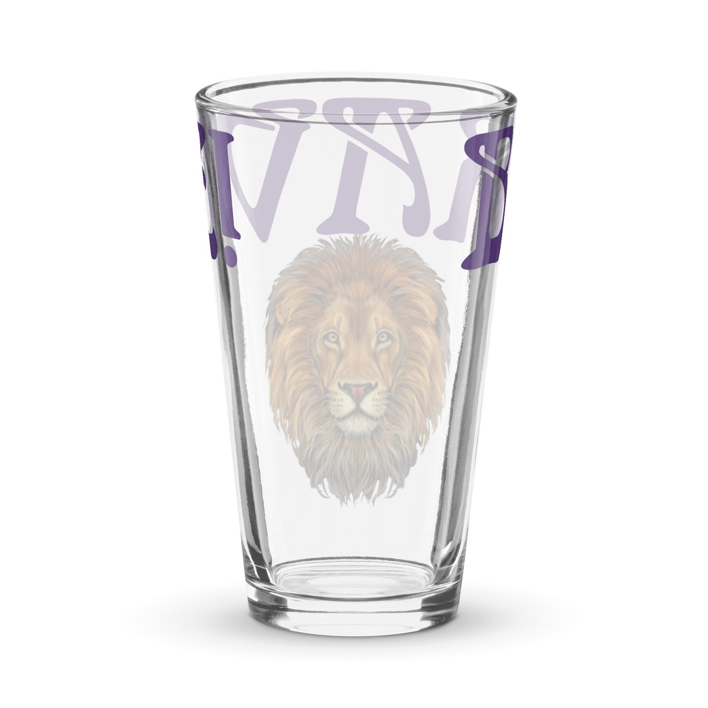 “BRAVE!”Shaker Pint Glass W/Purple Font