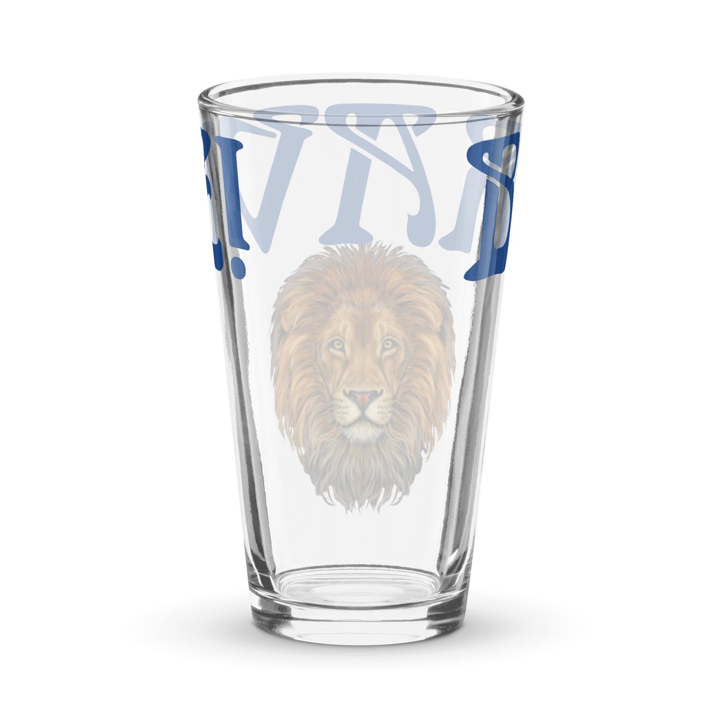 “BRAVE!”Shaker Pint Glass W/Blue Font