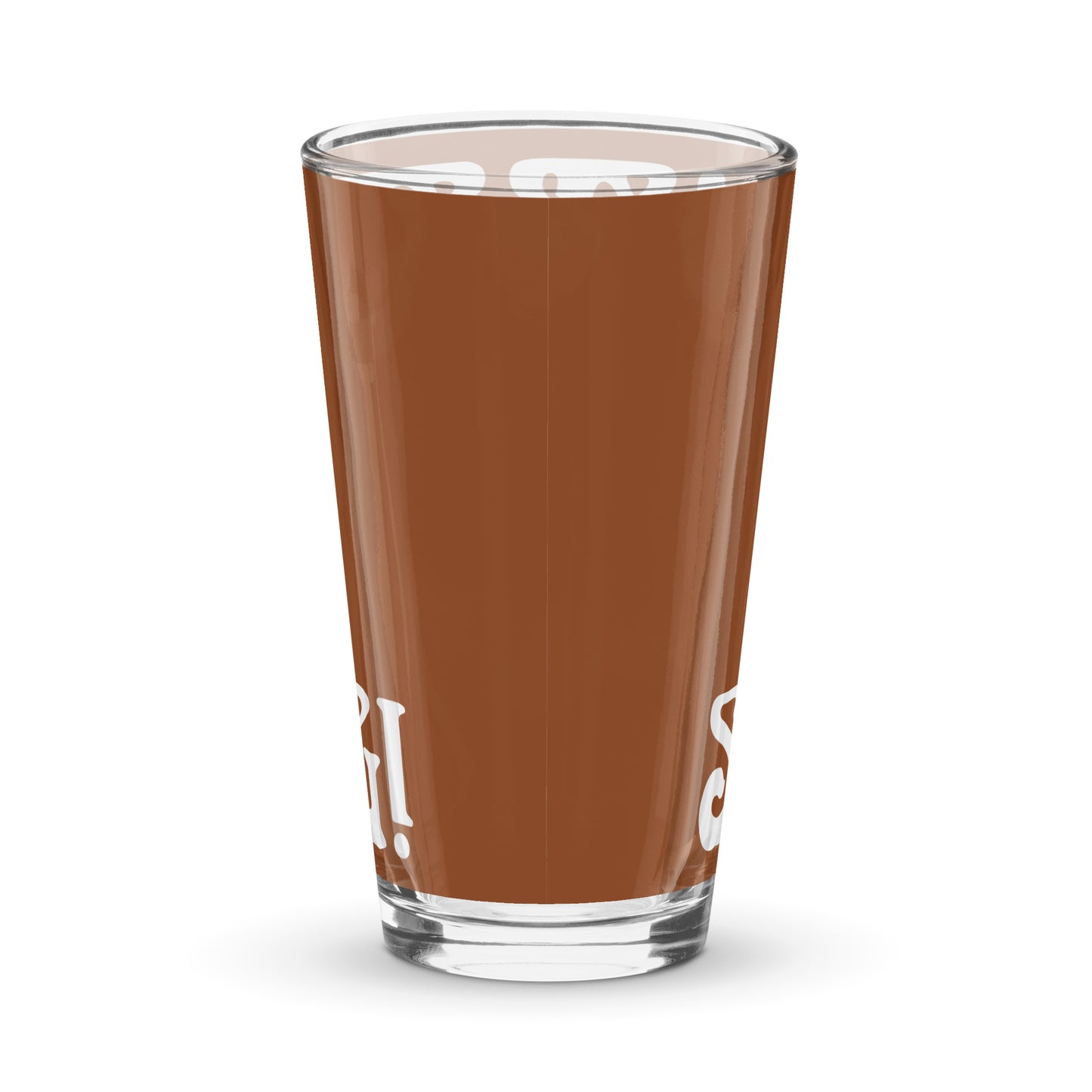 “I’AM STRONG”Brown Shaker Pint Glass W/White Font
