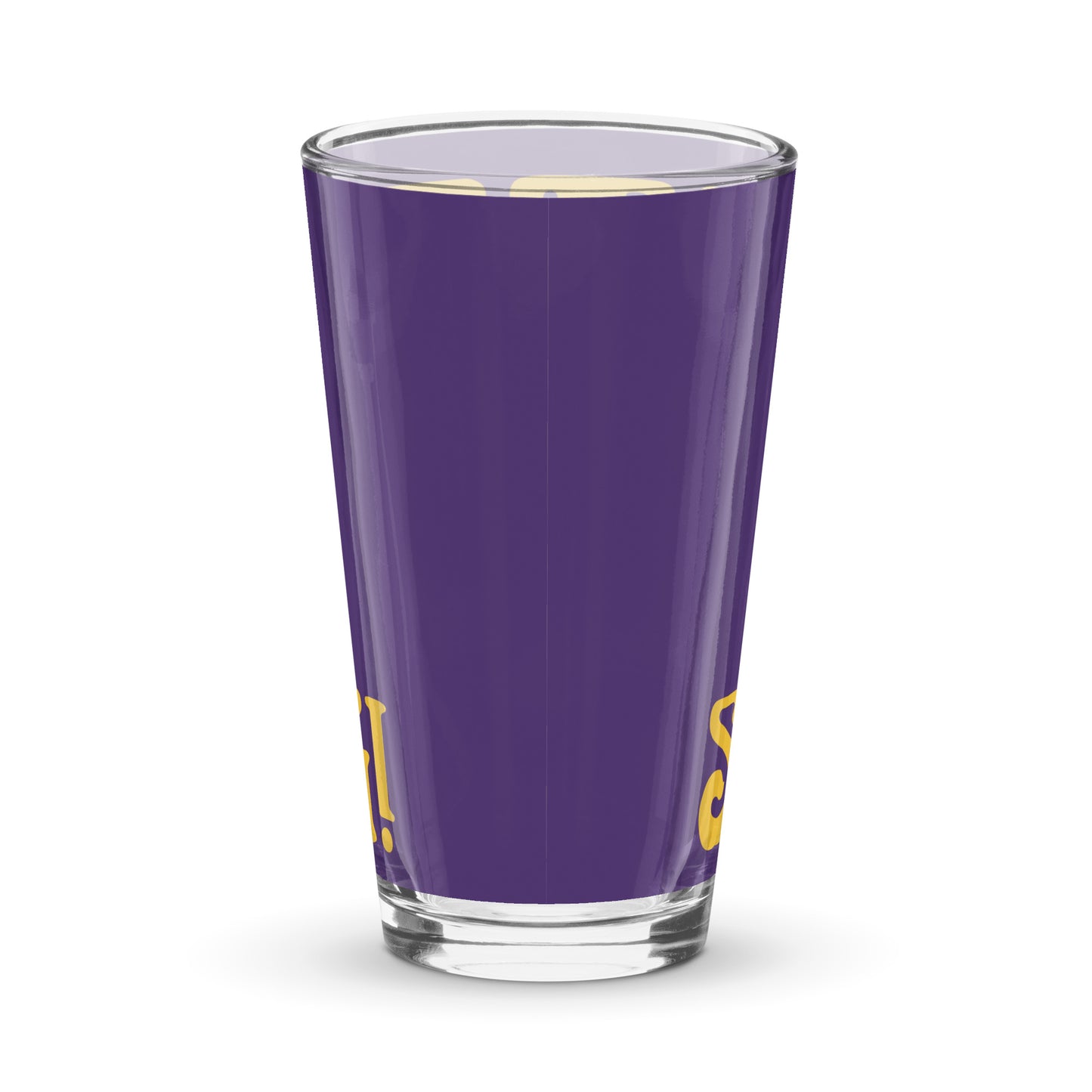 “I’AM STRONG”Purple Shaker Pint Glass W/Yellow Font