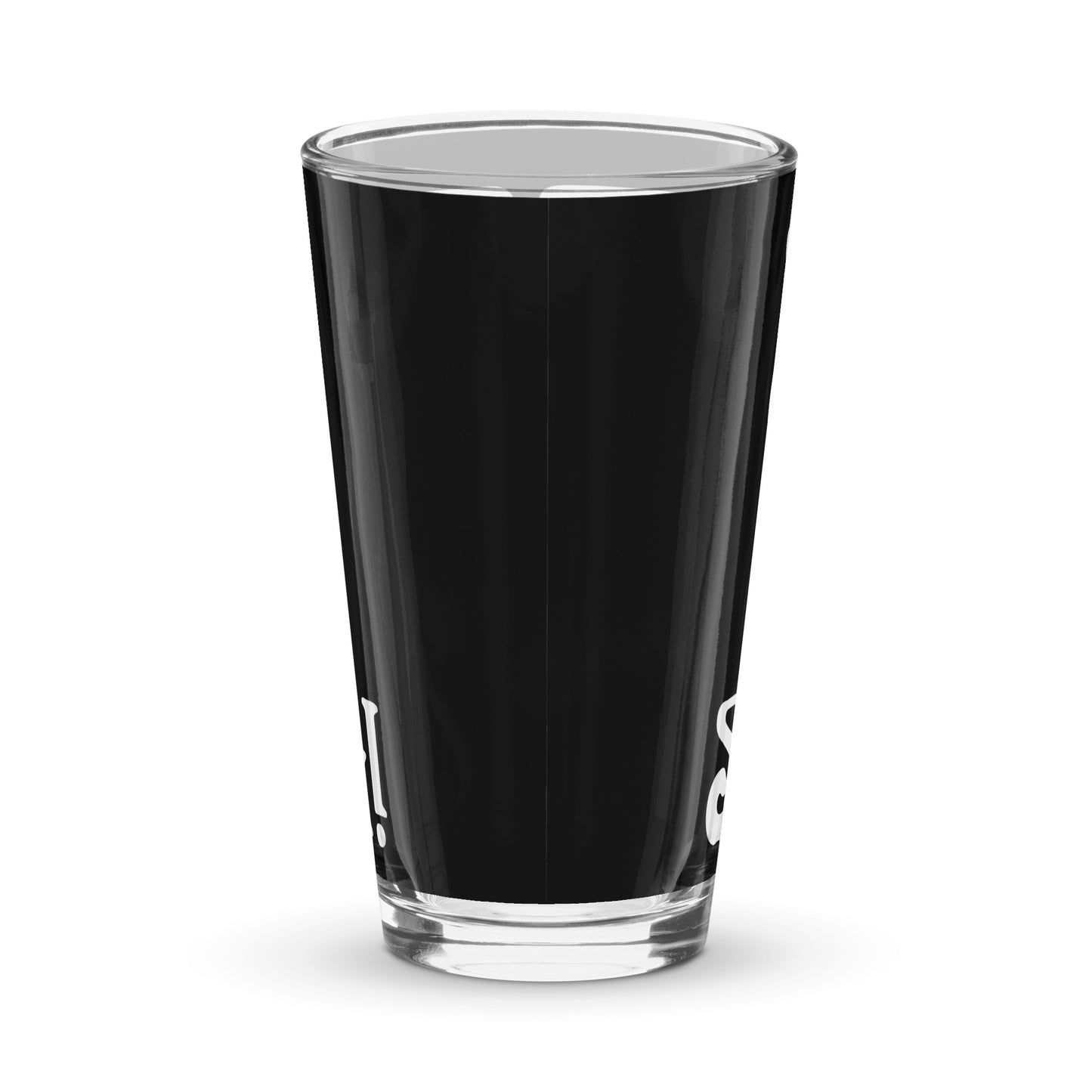 “I’AM STRONG”Black Shaker Pint Glass W/White Font