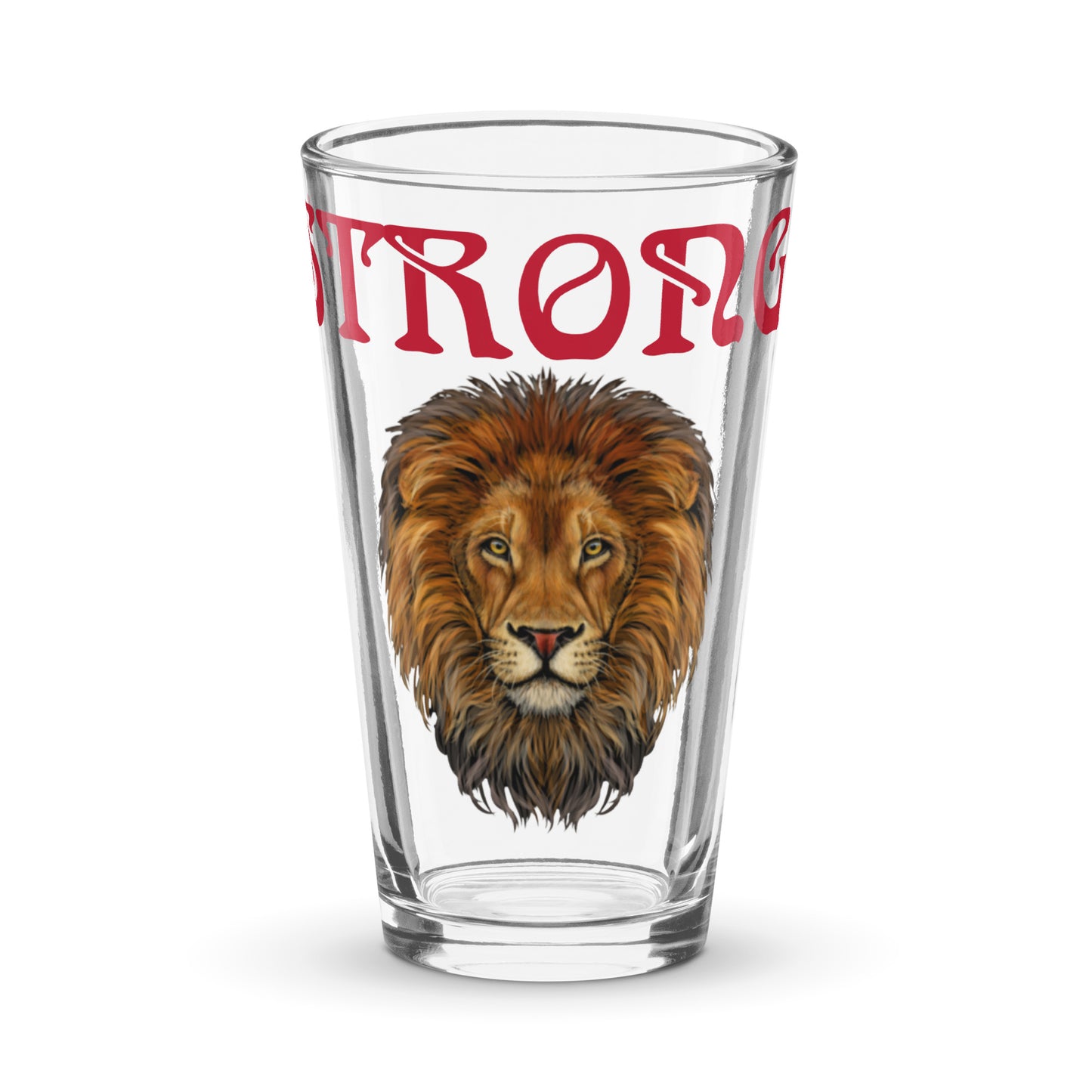 “STRONG”Shaker Pint Glass W/Red Font
