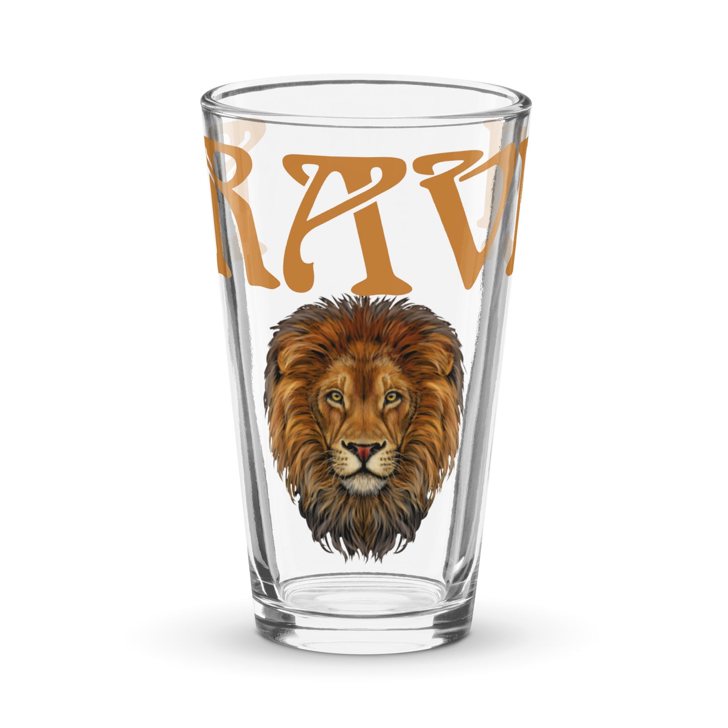 “BRAVE!”Shaker Pint Glass W/Bronze Font