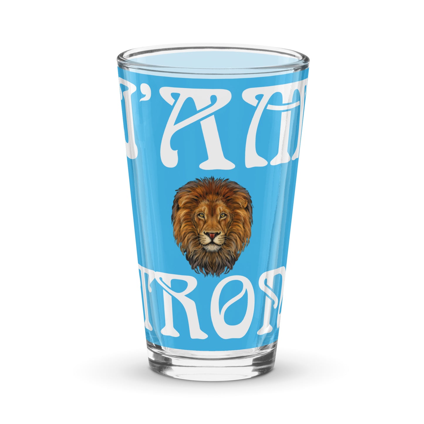 “I’AM STRONG”SkyBlue Shaker Pint Glass W/White Font