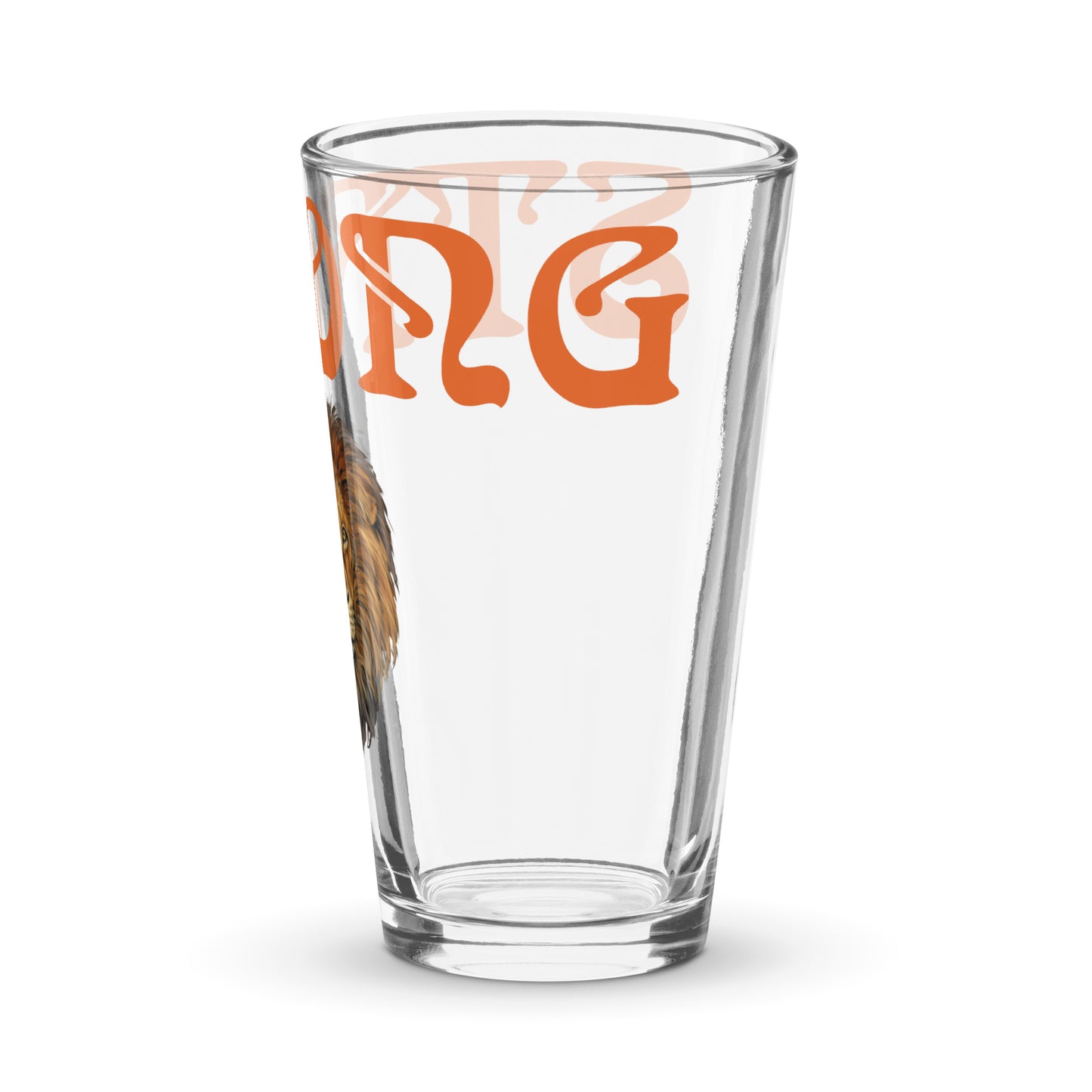 “STRONG”Shaker Pint Glass W/Orange Font