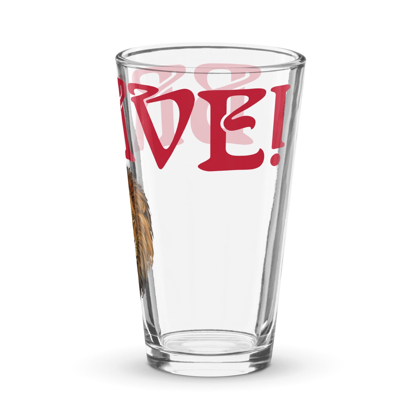 “BRAVE!Shaker Pint Glass W/Red Font