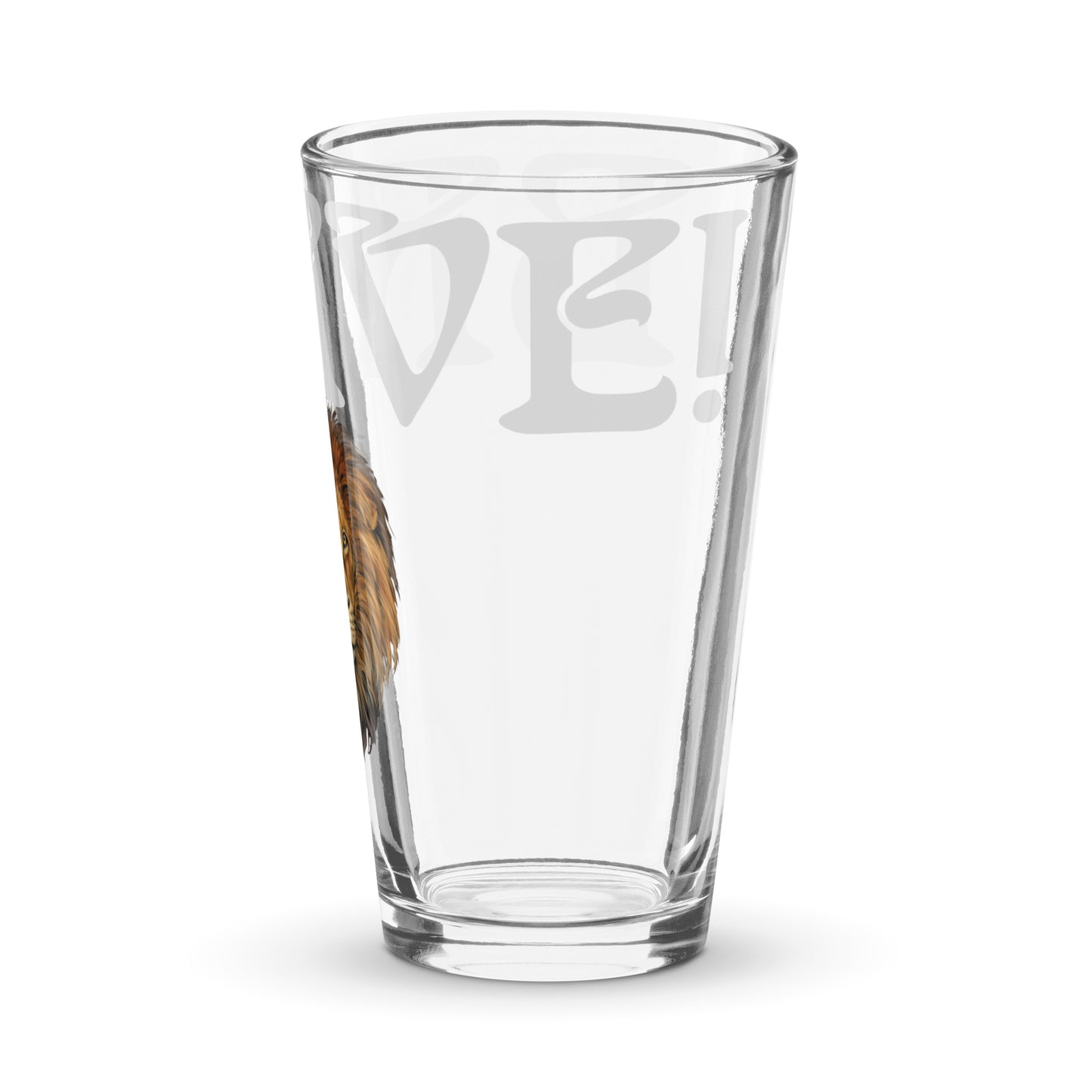 “BRAVE!”Shaker Pint Glass W/Whisper Font