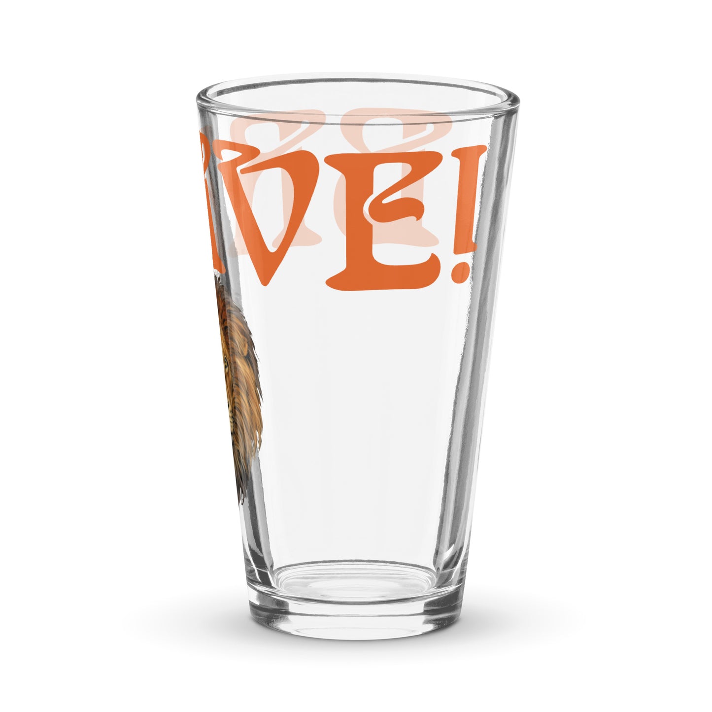 “BRAVE!”Shaker Pint Glass W/Orange Font