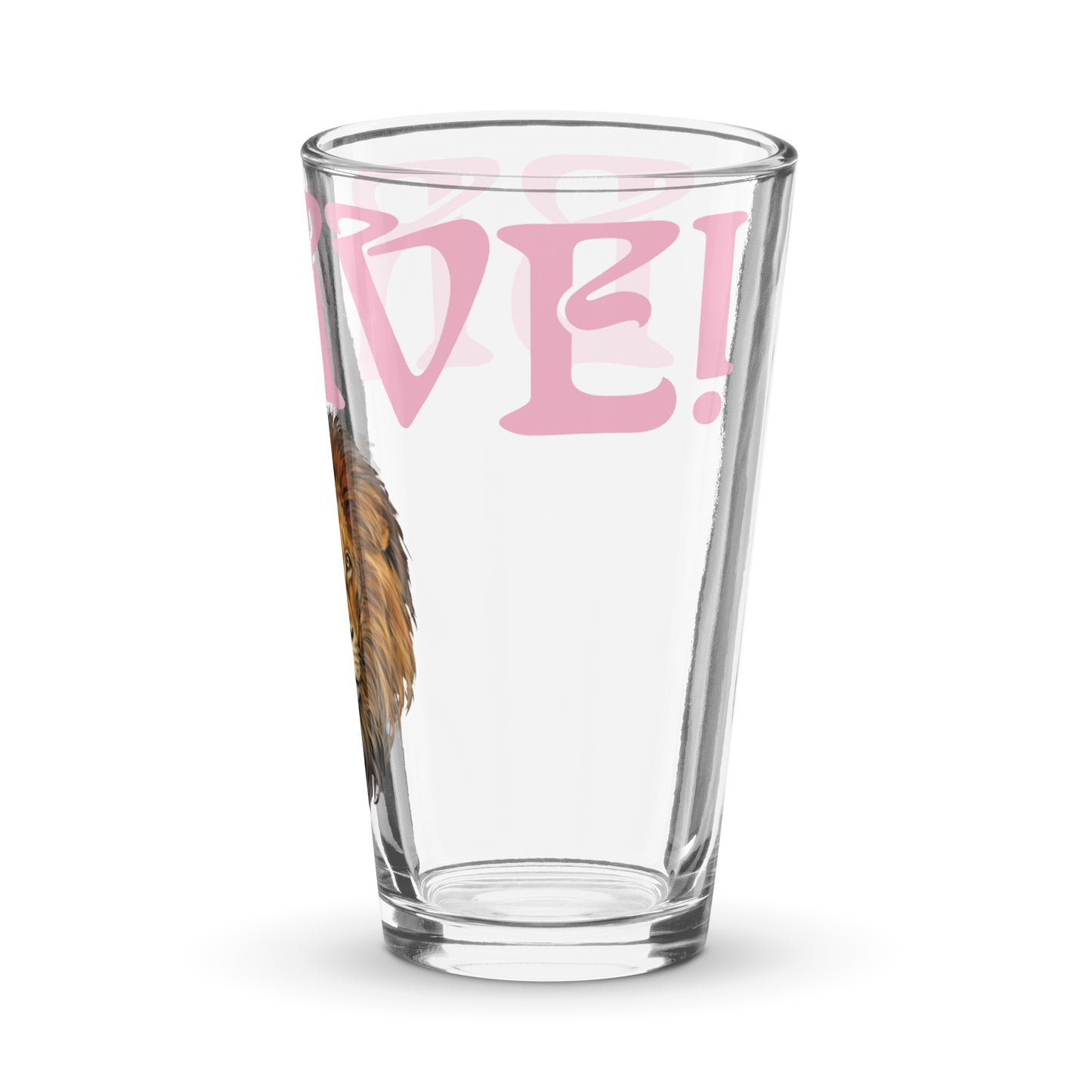 “BRAVE!”Shaker Pint Glass W/Cotton Candy Font