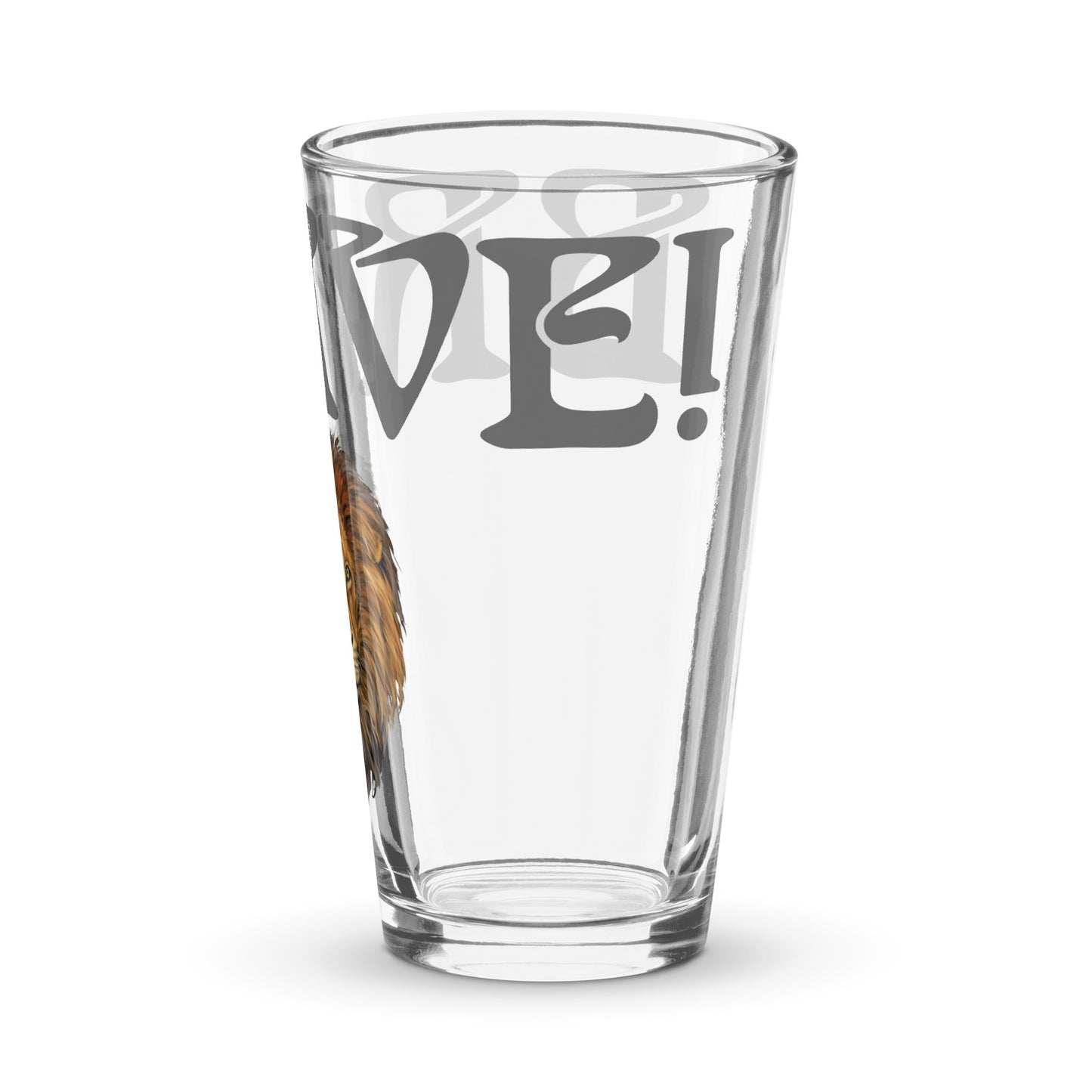 “BRAVE!”Shaker Pint Glass W/Grey Font