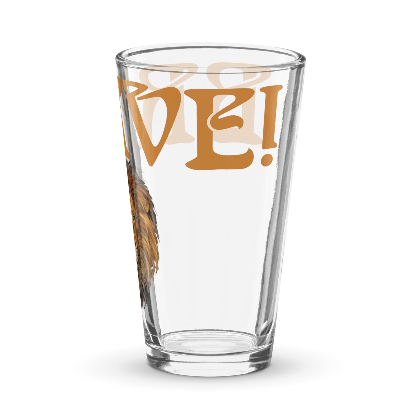 “BRAVE!”Shaker Pint Glass W/Bronze Font