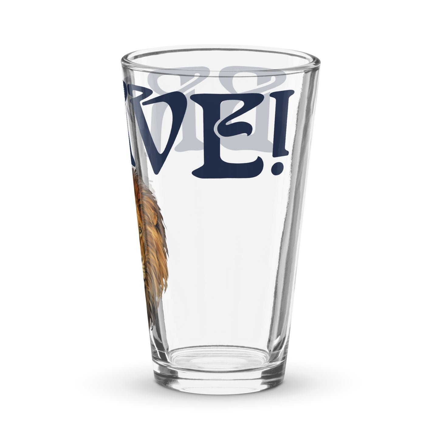 “BRAVE!”Shaker Pint Glass W/Navy Font