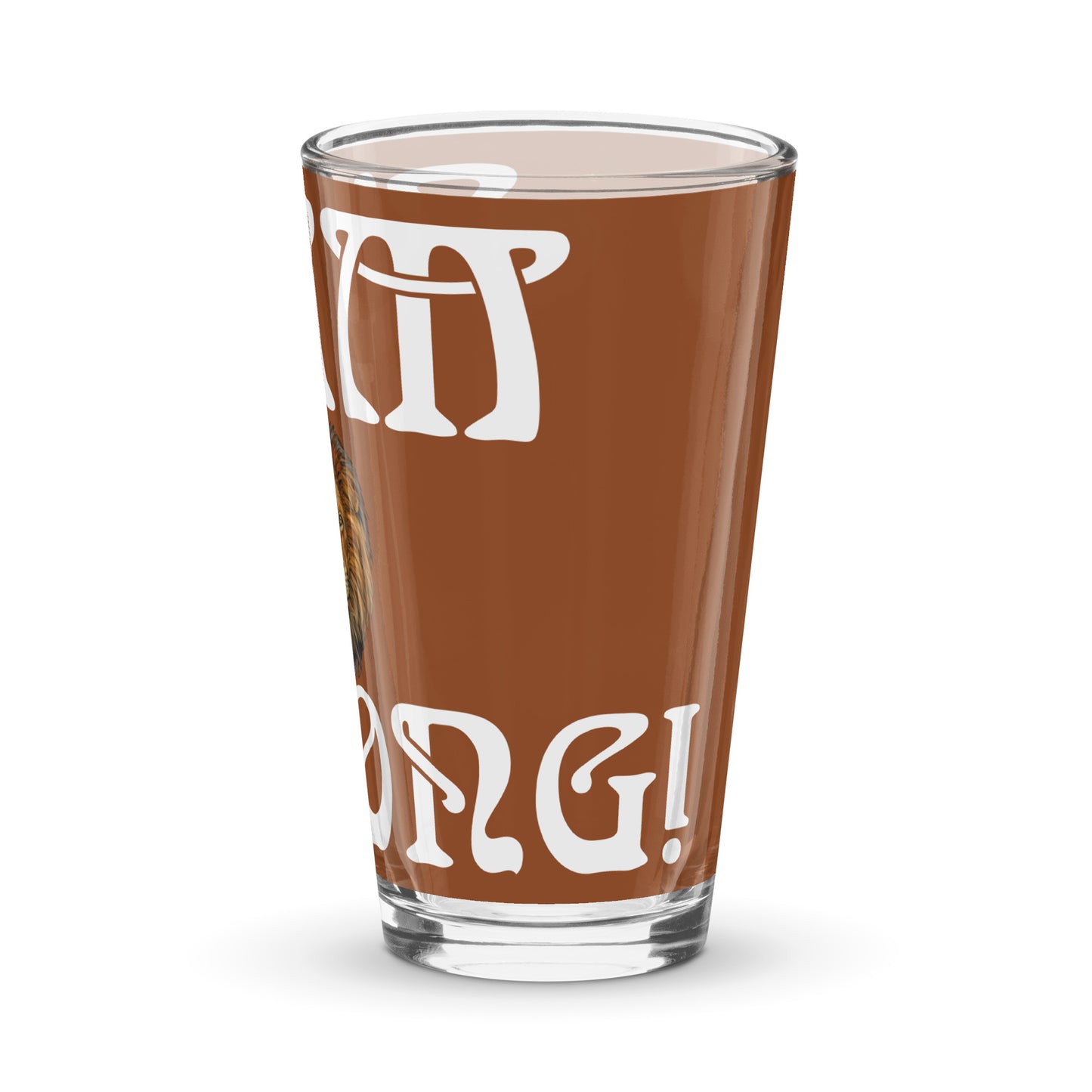 “I’AM STRONG”Brown Shaker Pint Glass W/White Font