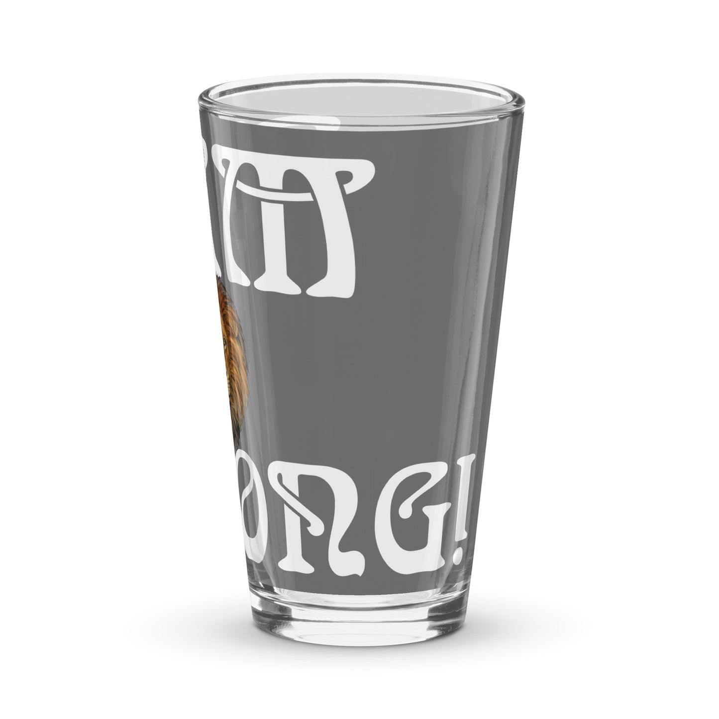 “I’AM STRONG”Grey Shaker Pint Glass W/White Font