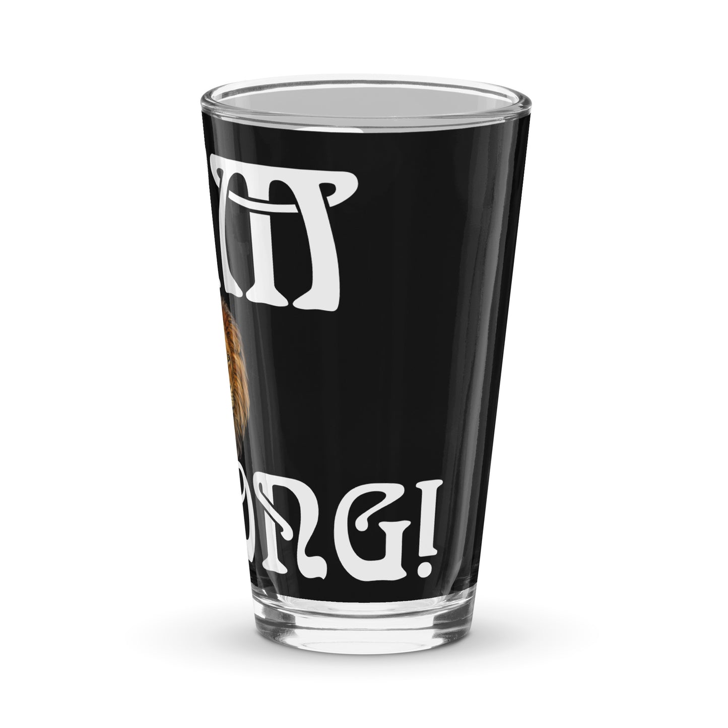 “I’AM STRONG”Black Shaker Pint Glass W/White Font