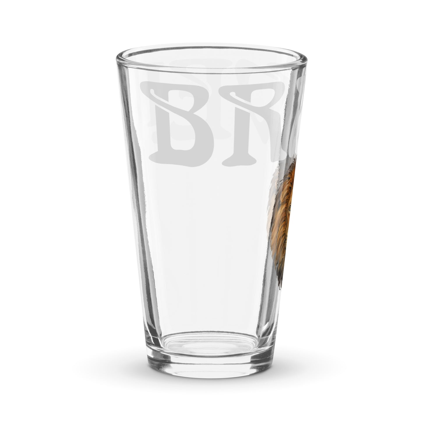“BRAVE!”Shaker Pint Glass W/Whisper Font