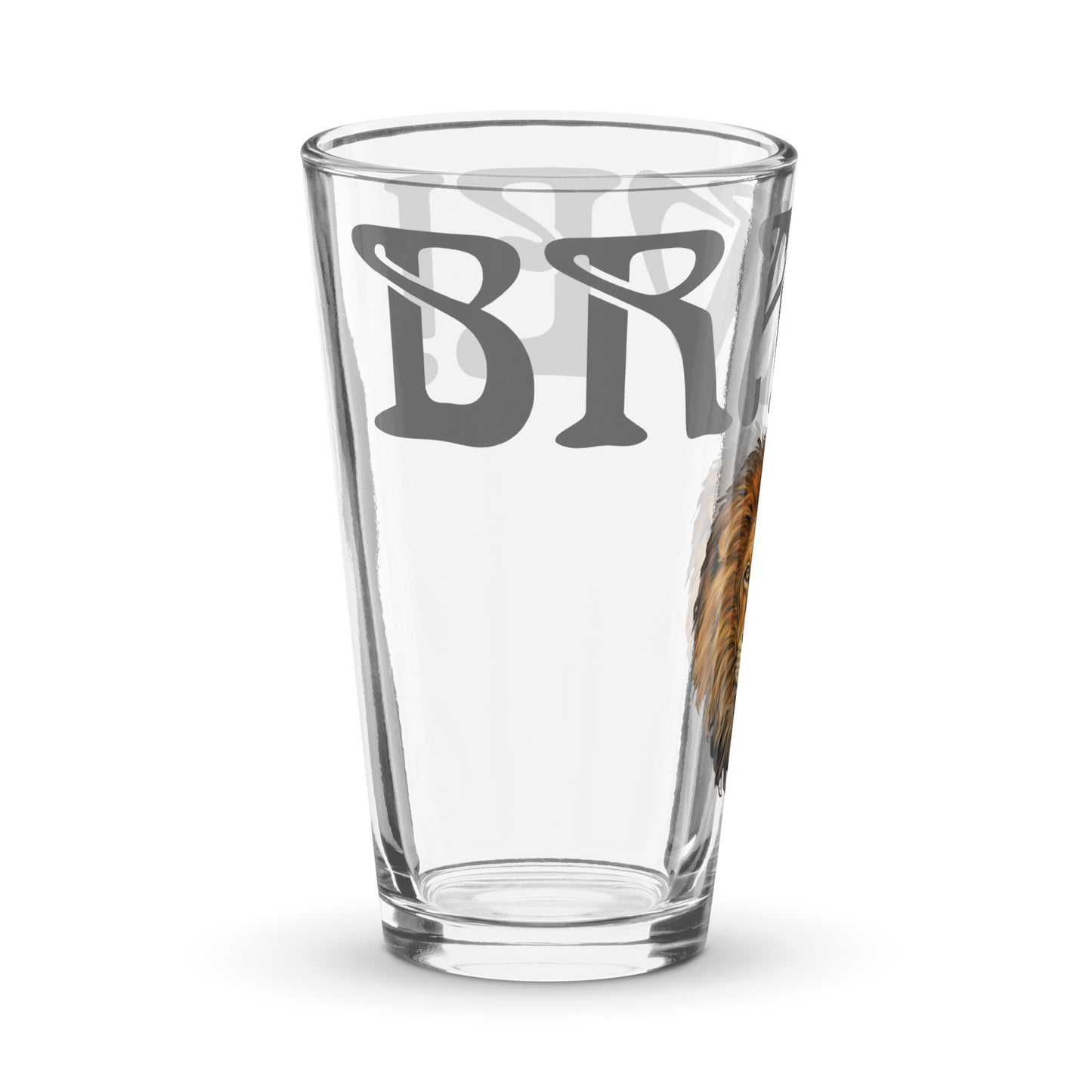 “BRAVE!”Shaker Pint Glass W/Grey Font